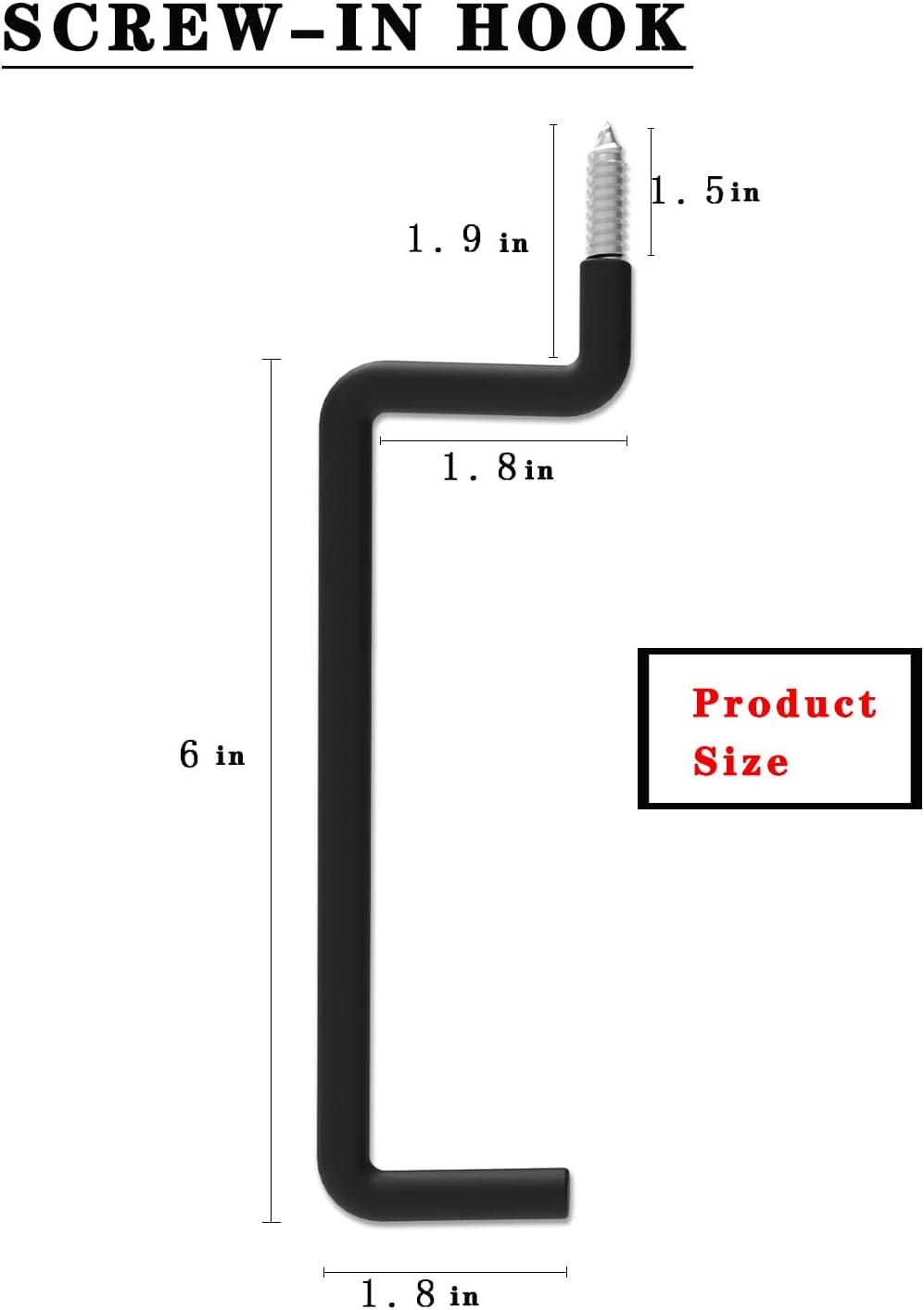 4 Pack Ladder Hooks-Bike Hooks Black Ladder Hanger for Ladder, Bike, Folding Chair, Cord, Hose, Wheelbarrow, Ideal Tool Organizer for Garage Wall Storage