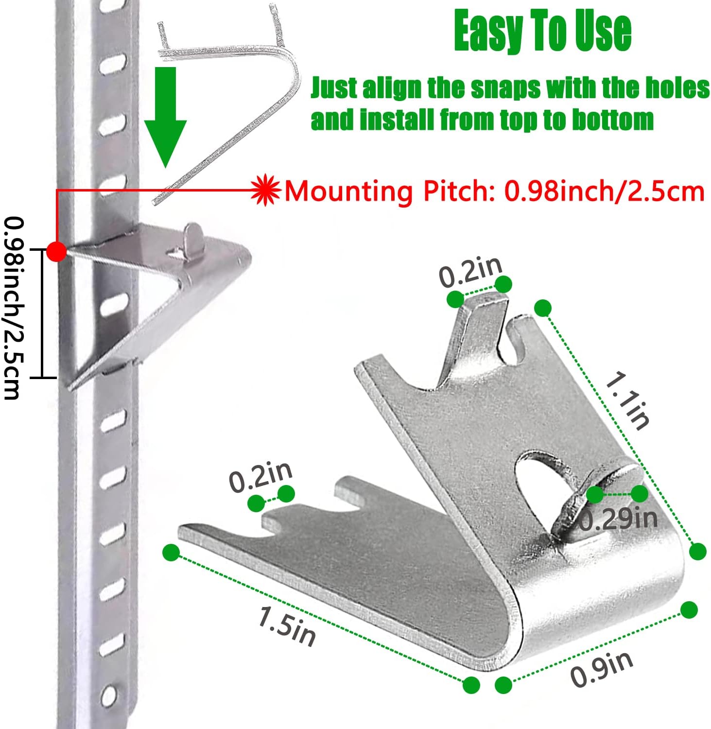 920158 Freezer Shelf Clip,Stainless Steel Shelf Clip for Refrigerator,Freezer Cooler Shelf Support,Replacement Shelf Square Buckles Clips 10