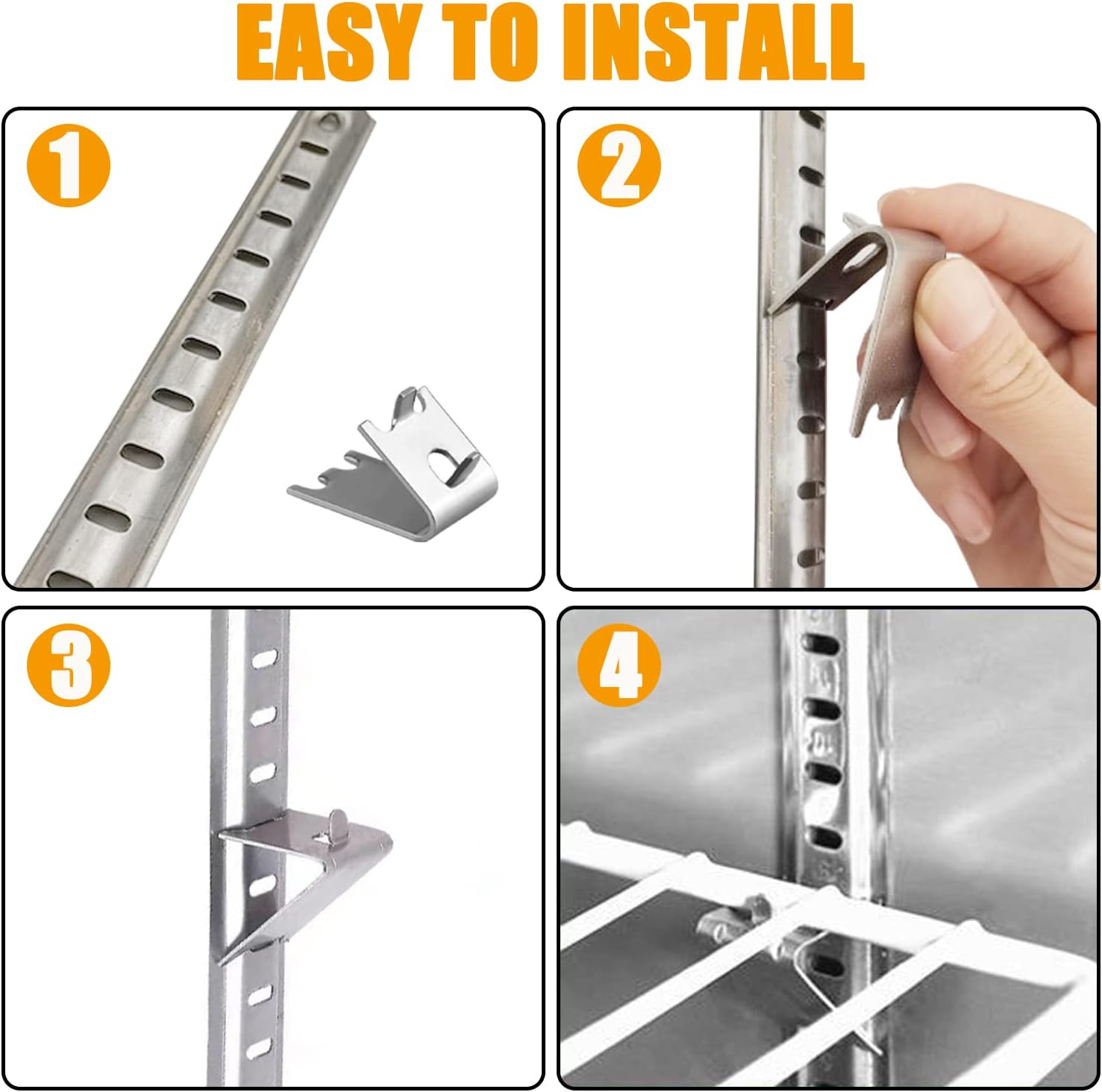 920158 Freezer Shelf Clip,Stainless Steel Shelf Clip for Refrigerator,Freezer Cooler Shelf Support,Replacement Shelf Square Buckles Clips 10