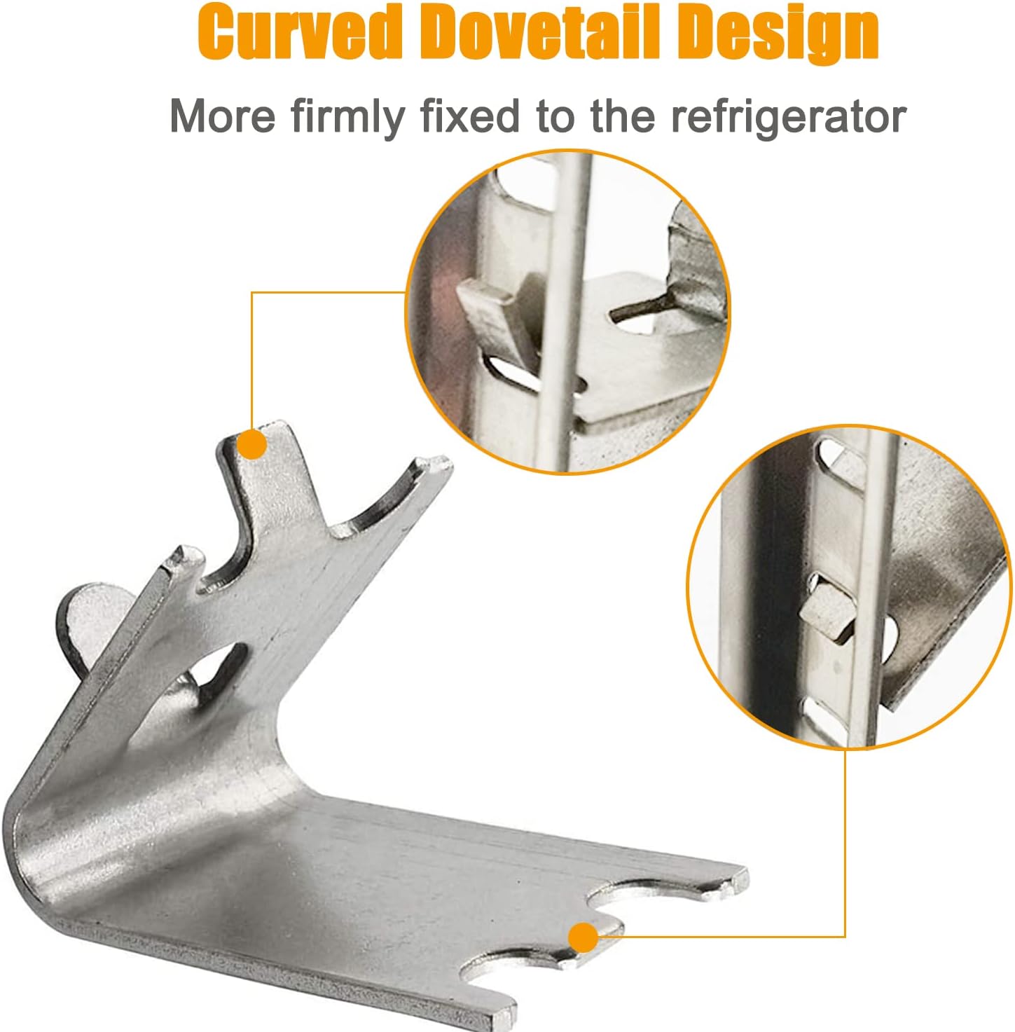 920158 Freezer Shelf Clip,Stainless Steel Shelf Clip for Refrigerator,Freezer Cooler Shelf Support,Replacement Shelf Square Buckles Clips 10