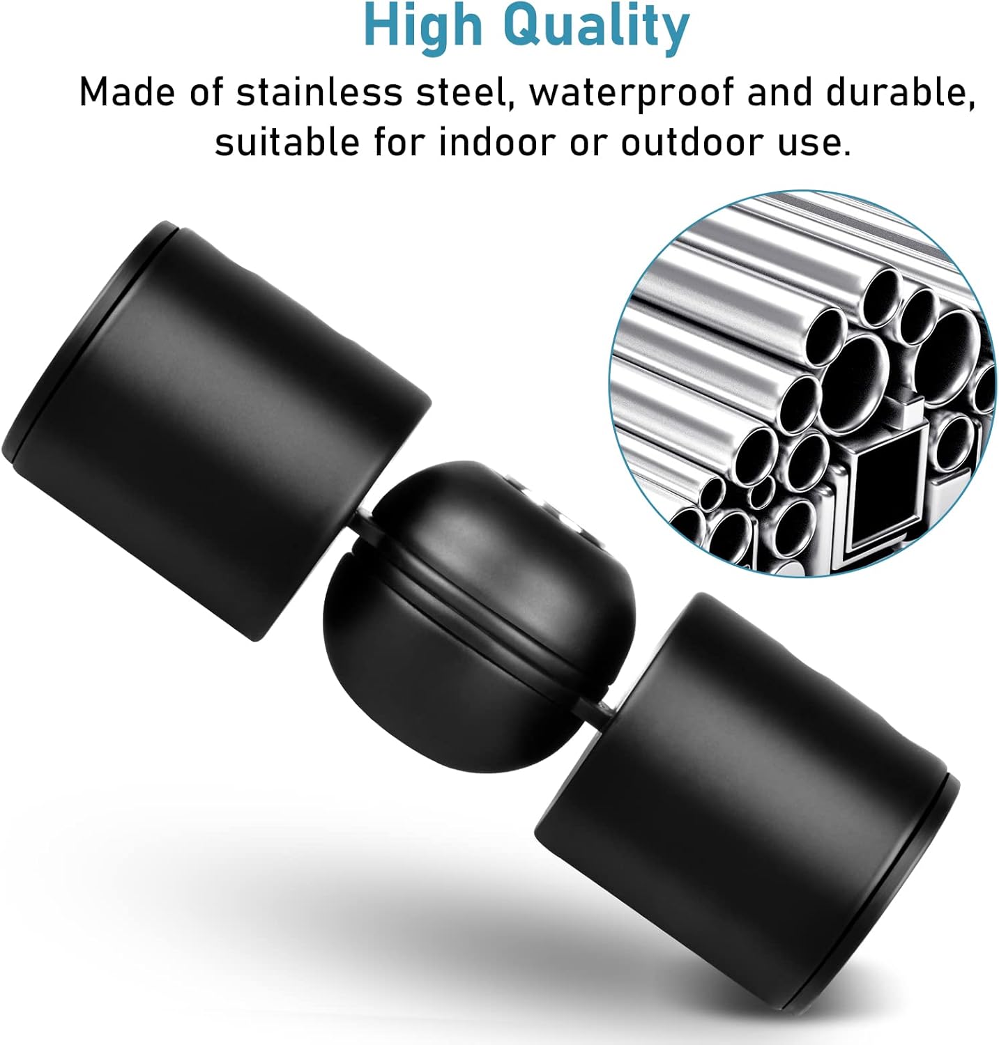 Curtain Rod Corner Connector Heavy Duty Hinged Elbow Connector, Adjustable Corner Curtain Rod Connector for 1 Inch Bay Window Curtain Rods, Black 1 Pack