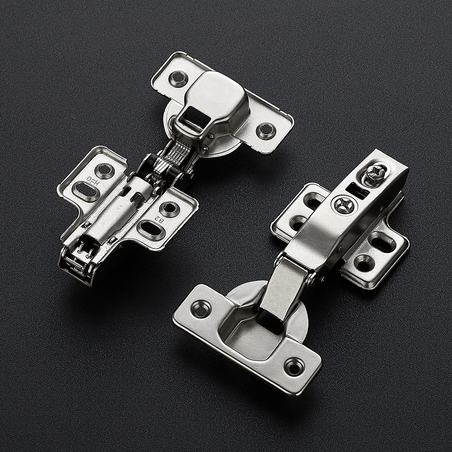 10 Pack 5 Pairs European Kitchen Cabinet Hinges Soft Close Full Overlay Cabinet Door Hinges Heavy-Duty Frameless Adjustable Concealed Cabinet Cup Hinge