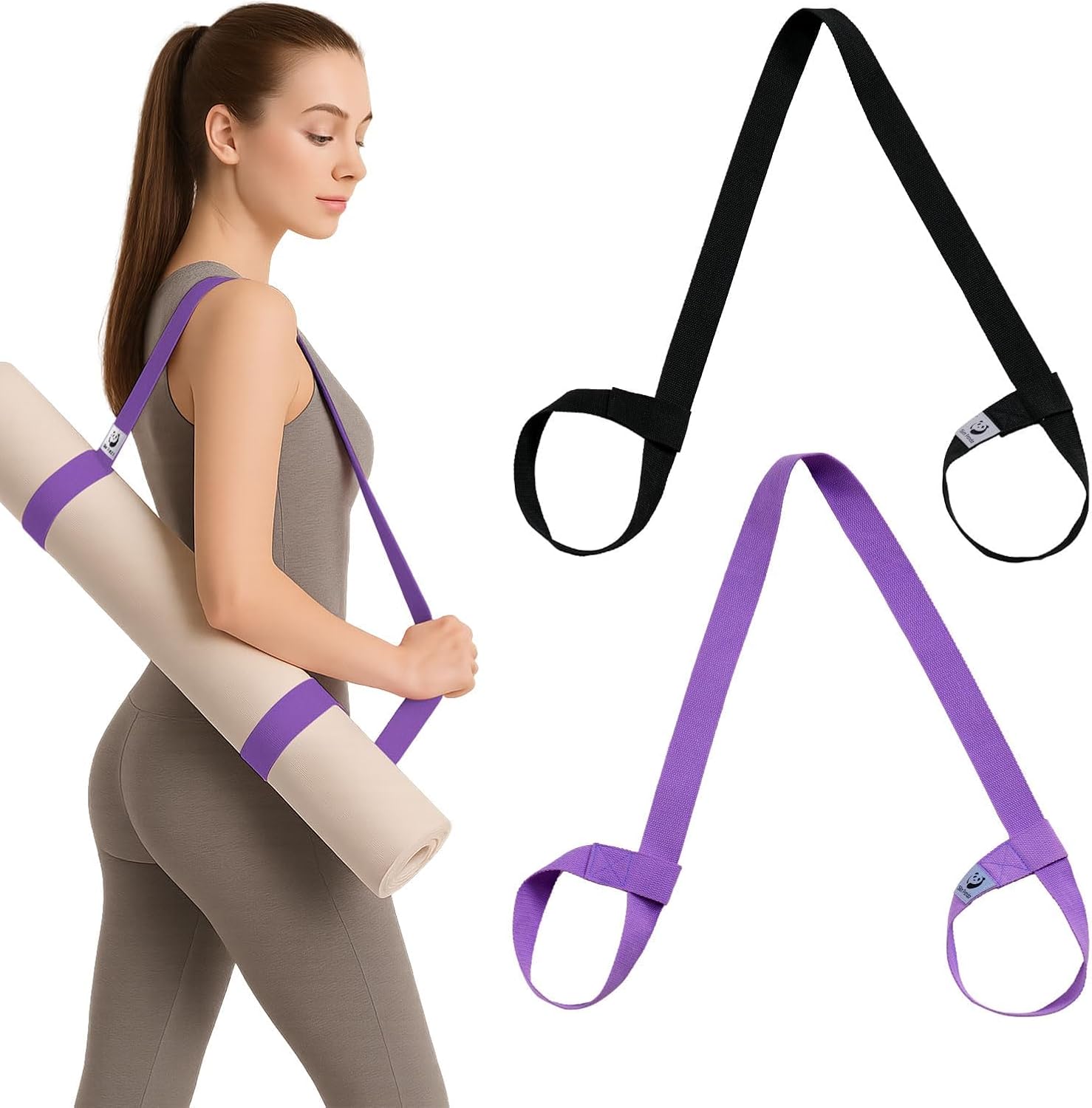 Yoga Mat Straps for Carrying, Adjustable Yoga Mat Carrier Sling Fits All Mats Mat Not Included