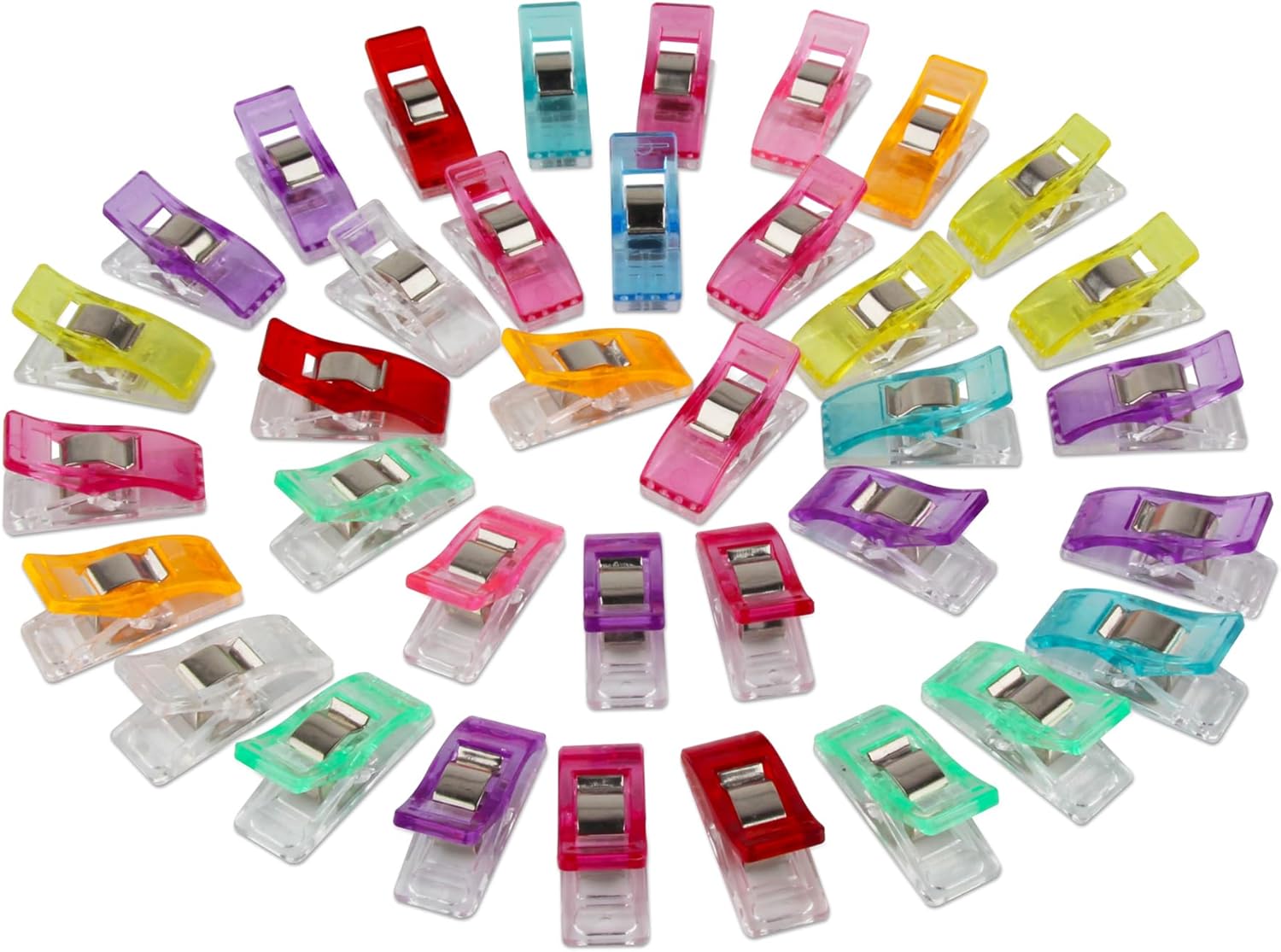100Pcs Sewing Clips, Multipurpose Fabric Clips,Quilting Clip Assorted Colors Fabric Clip for Sewing Supplies Quilting Accessories Crafting Tools Binding Packaged in Bag