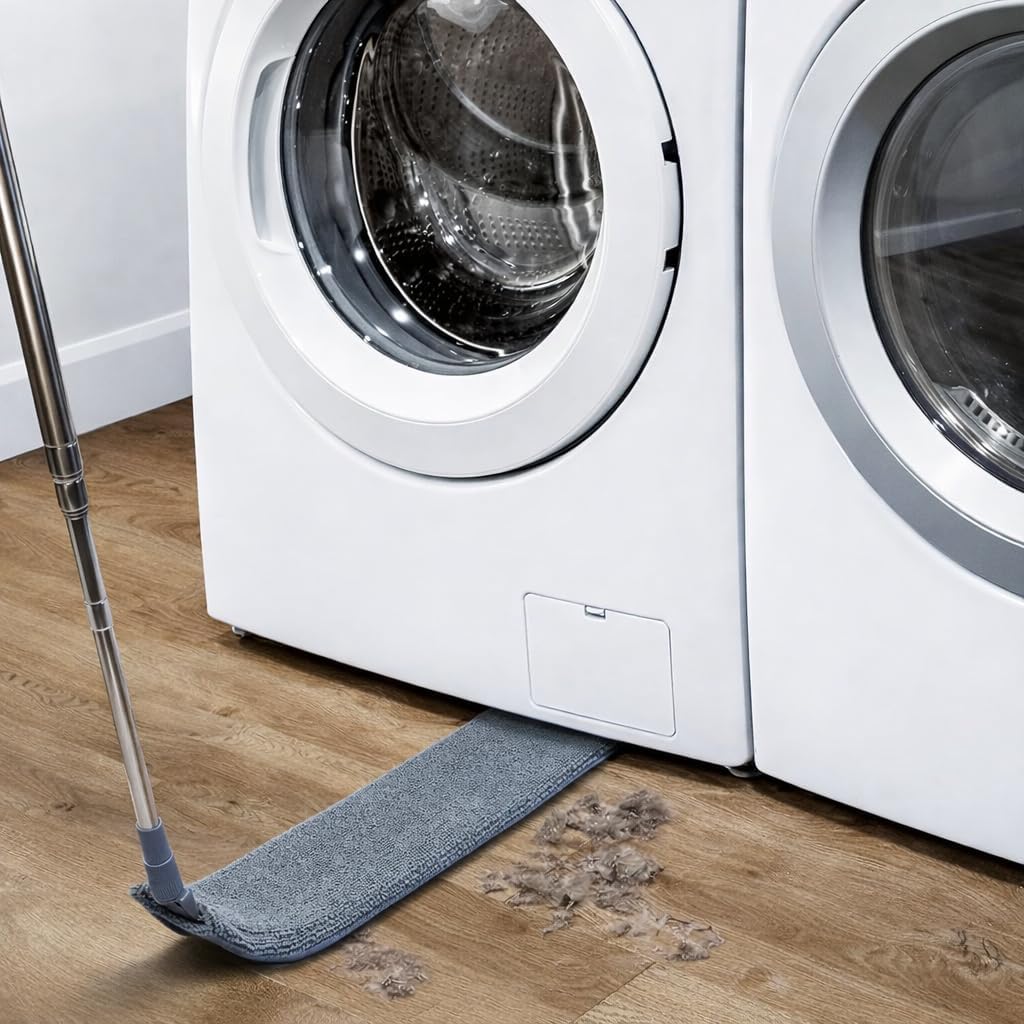Retractable Gap Dust Cleaner with Extension Pole, Cleaning Tools with 3 Microfiber Dusting Cloths, Extendable Long Handle Duster for Cleaning Under Refrigerator Sofa Furniture Appliance