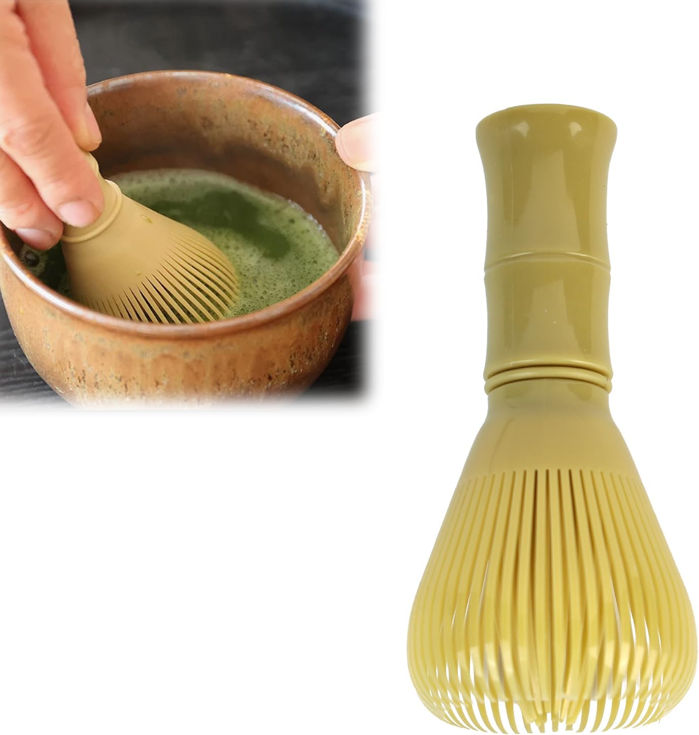 1 Pcs Resin Matcha Whisk, 2.36×4.72inch Food-Grade Durable Chasen for Matcha Powder, Traditional Tool with Easy-Clean Design, Compact Whisk for Home & Travel Use Whisk