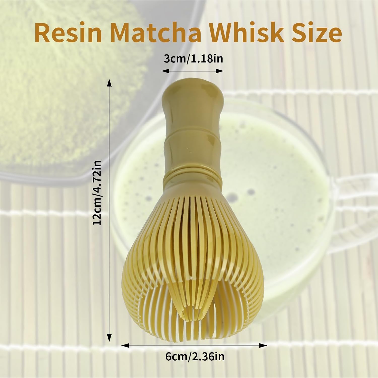 1 Pcs Resin Matcha Whisk, 2.36×4.72inch Food-Grade Durable Chasen for Matcha Powder, Traditional Tool with Easy-Clean Design, Compact Whisk for Home & Travel Use Whisk