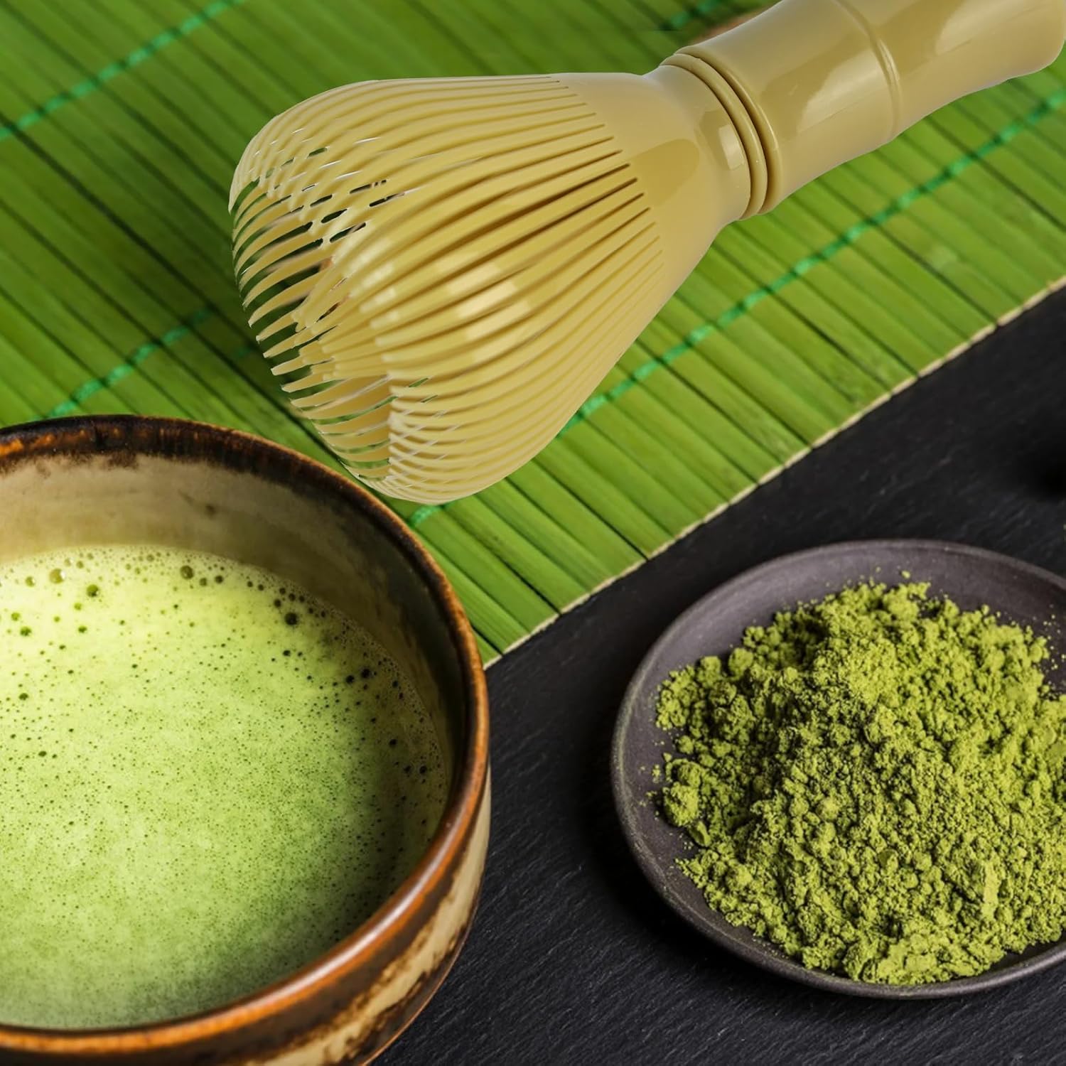 1 Pcs Resin Matcha Whisk, 2.36×4.72inch Food-Grade Durable Chasen for Matcha Powder, Traditional Tool with Easy-Clean Design, Compact Whisk for Home & Travel Use Whisk