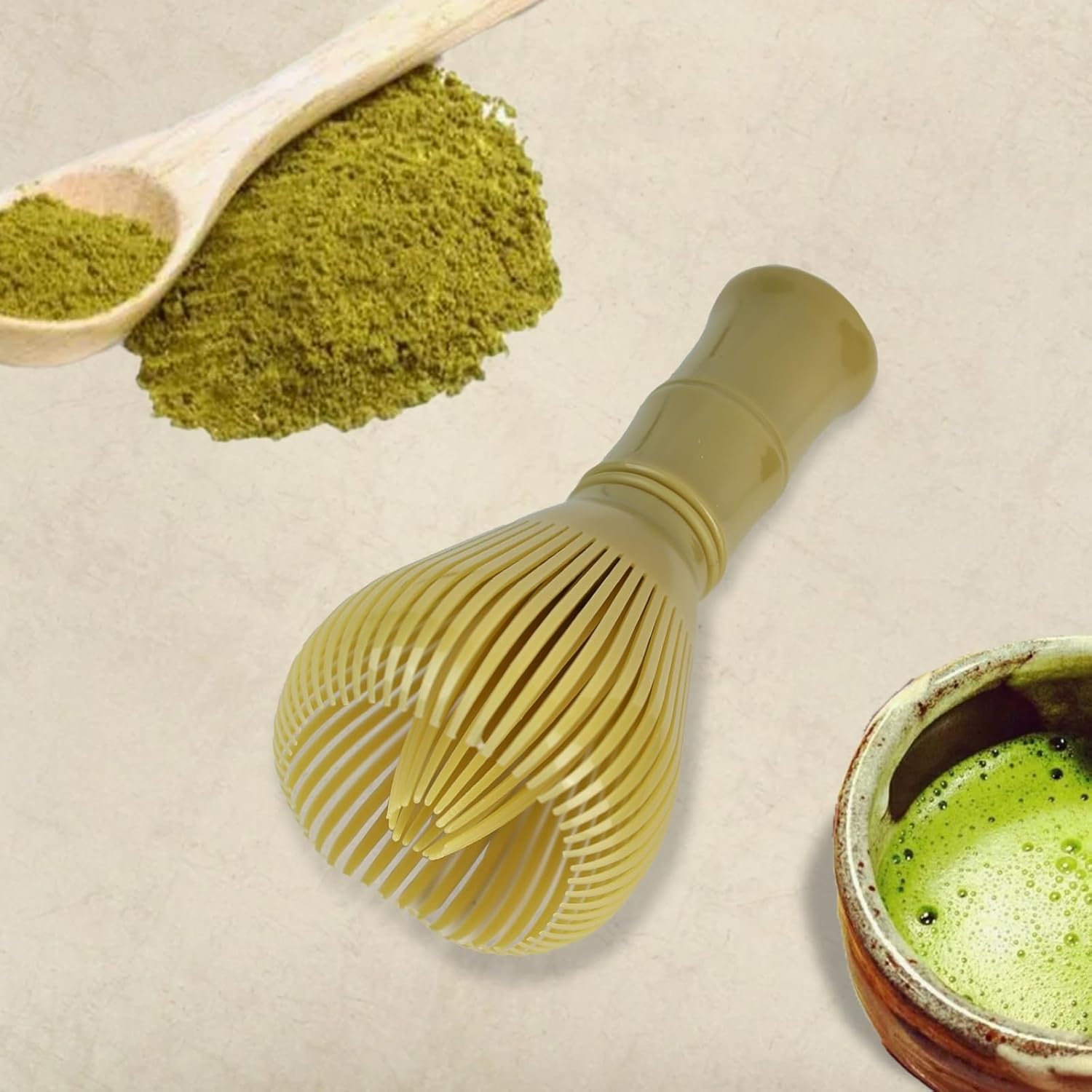 1 Pcs Resin Matcha Whisk, 2.36×4.72inch Food-Grade Durable Chasen for Matcha Powder, Traditional Tool with Easy-Clean Design, Compact Whisk for Home & Travel Use Whisk