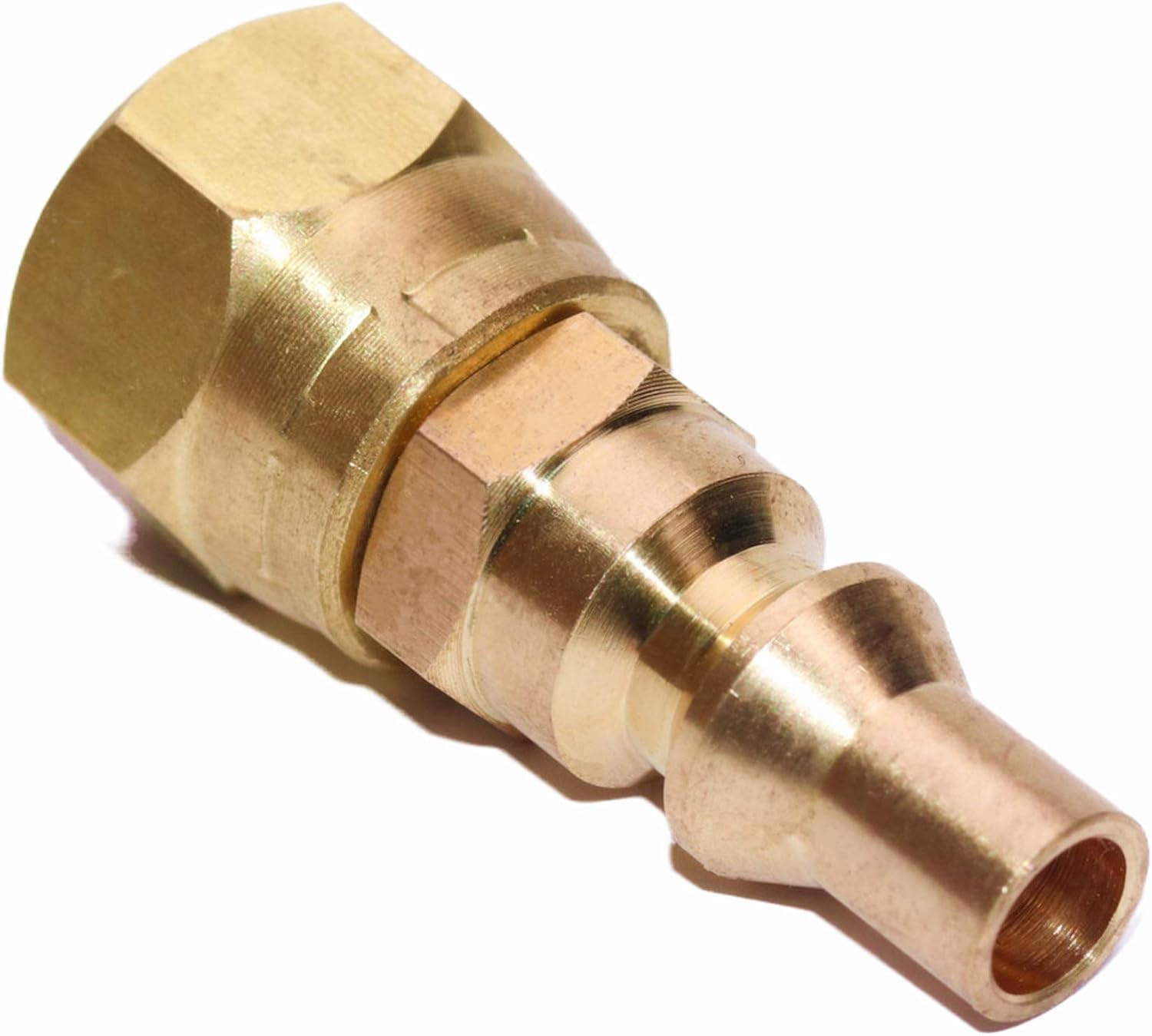 1/4'' RV Propane Quick Connect Fittings for Connecting Low Pressure Gas Appliance Heater Grill Fire Pit and RV Quick Connect, 1/4" quick key connect plug x 3/8" Female Flare