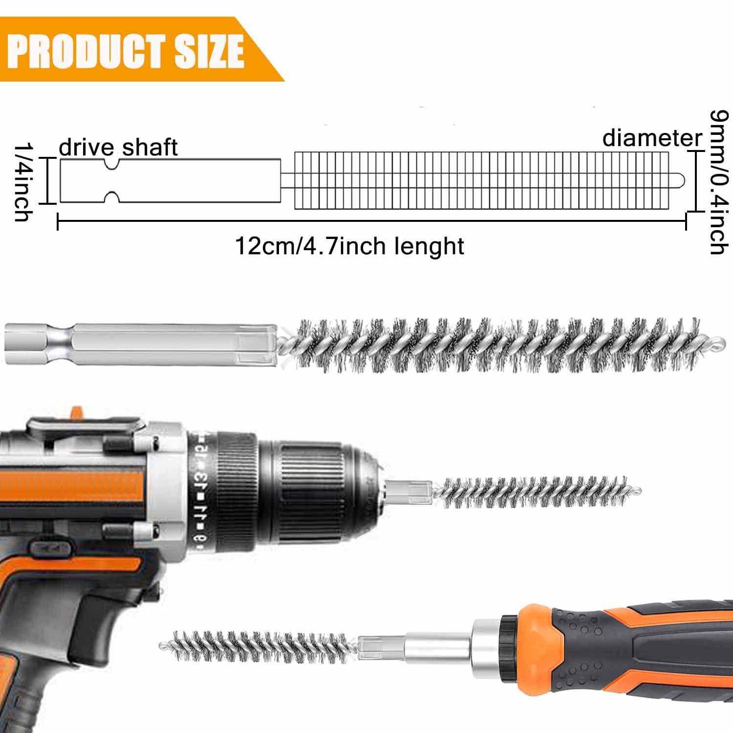 Golf Clubs Head Hosel Brush Golf Shaft Ferrules Brush Stainless Steel Bore Brush Wire Brush Cleaning Tool Electric Drill Wire Brush for Wood and Iron 2
