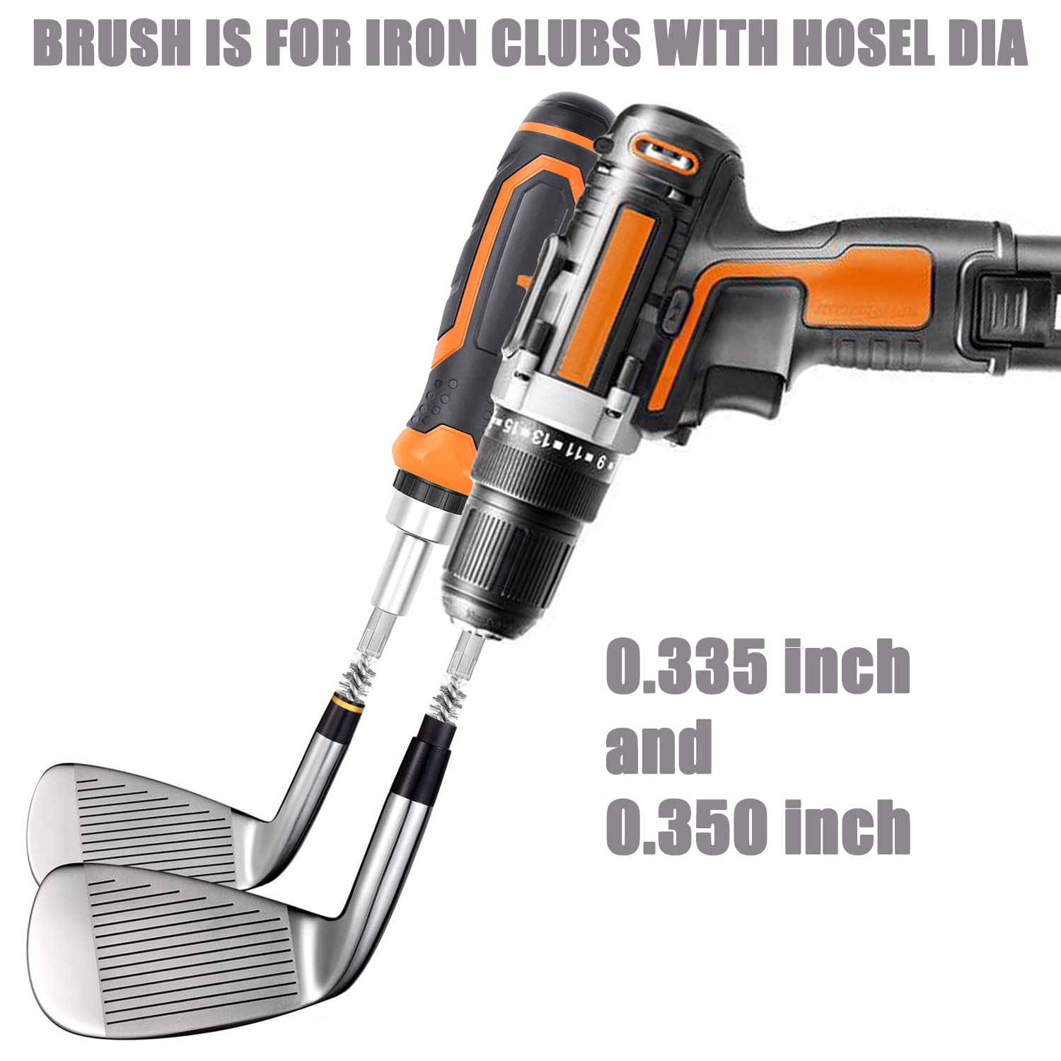 Golf Clubs Head Hosel Brush Golf Shaft Ferrules Brush Stainless Steel Bore Brush Wire Brush Cleaning Tool Electric Drill Wire Brush for Wood and Iron 2