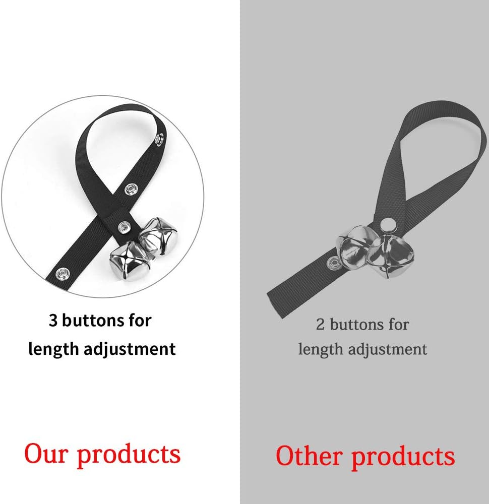 Upgraded Puppy Bells Dog Doorbells for Door Knob/Potty Training/Go Outside-Dog Bells for Puppies Dogs Doggy Doggie Pooch Pet Cat for Dog Lovers-Premium Quality-3 Snaps for Length Adjustment
