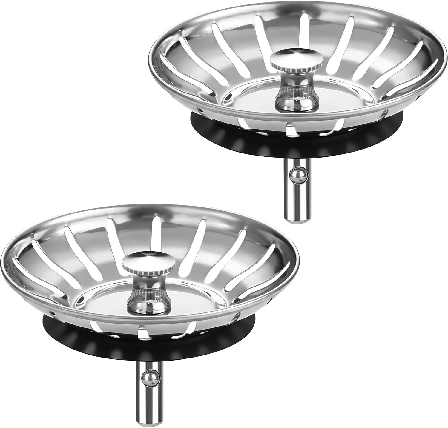 Kitchen Sink Strainer - 2Pack Sink Drain Stopper, 80mm 3.15in Stainless Steel Kitchen Sink Accessories Plug with Anti-Clogging Basket, Bouchon Evier Cuisine