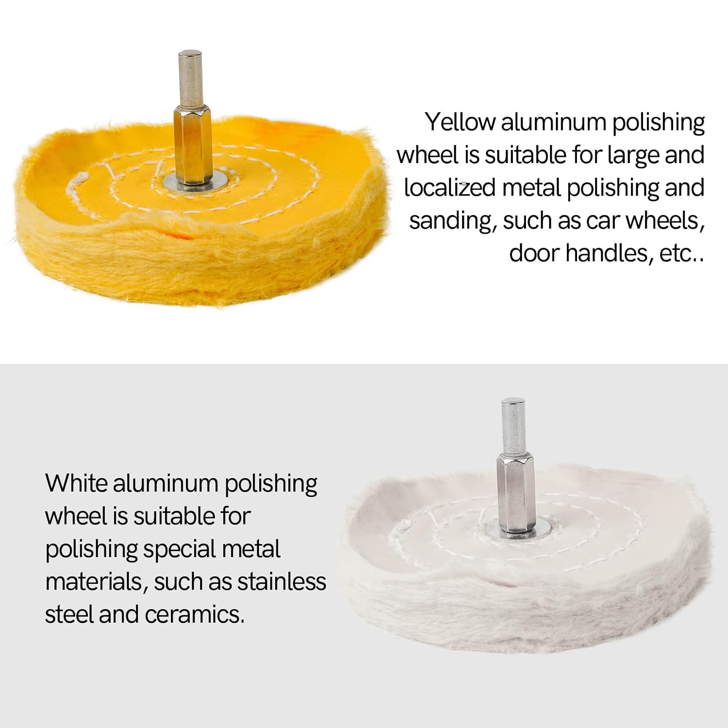 Aluminum Wheel Polishing Kit for Drill Buffing Wheel for Car Motorcycle Wheel Rim Manifold Polishing for Stainless Steel Chrome Wood Plastic Ceramic Glass Woods Machine Jewelry etc 6PCS