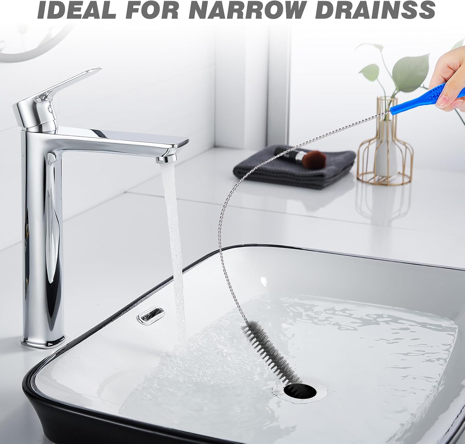 Drain Cleaning Brush Set，Flexible Long Pipe Snake Hair Clogs Catcher Cleaner Tool for Toilet，Sewer Drain，Pipe Brush，Drain Cleaner Brush，Sink Drain Brush