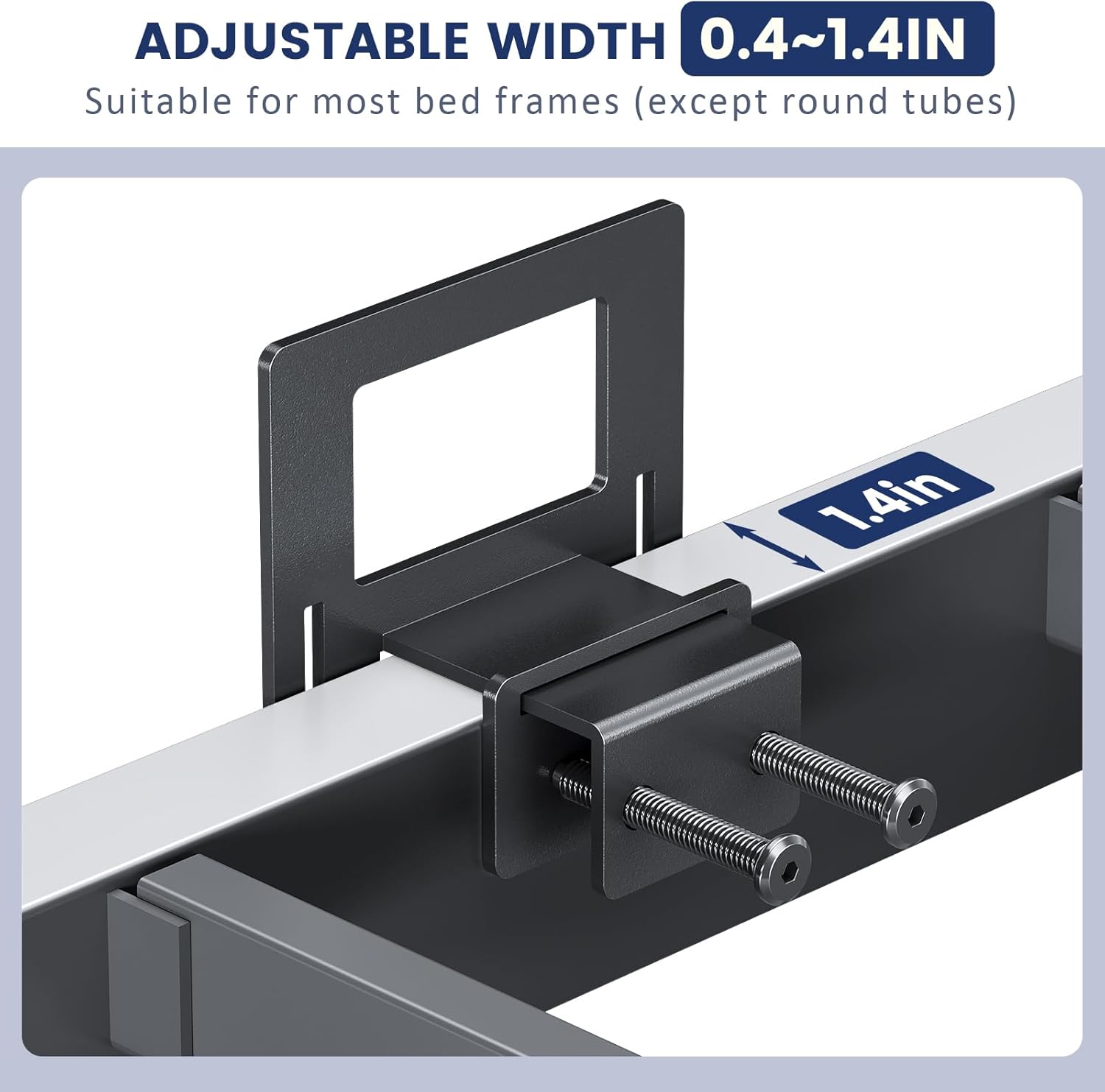 Non Slip Mattress Gaskets for Metal Bed Frame, Mattress Holder in Place Gripper, Adjustable Mattress Retainer Bar, Keep Mattress from Sliding Gripper, 4 PCS, Black