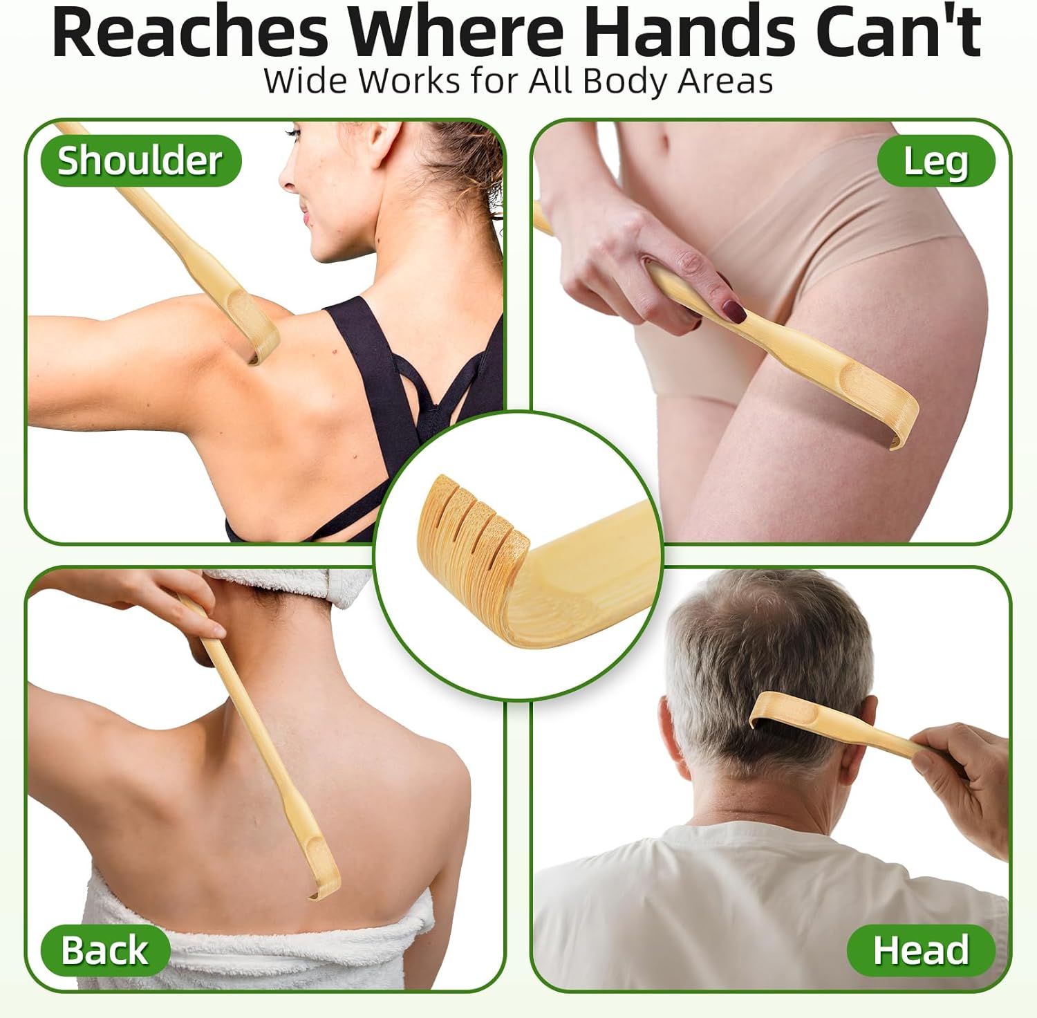 Back Scratcher, 3 Pieces 16.5" Strong Sturdy Self-Massager Therapeutic Bamboo Wooden Back Scratchers for Scratching Itches, Best Gift for Pregnant Women and People Who Need Longer Hands.