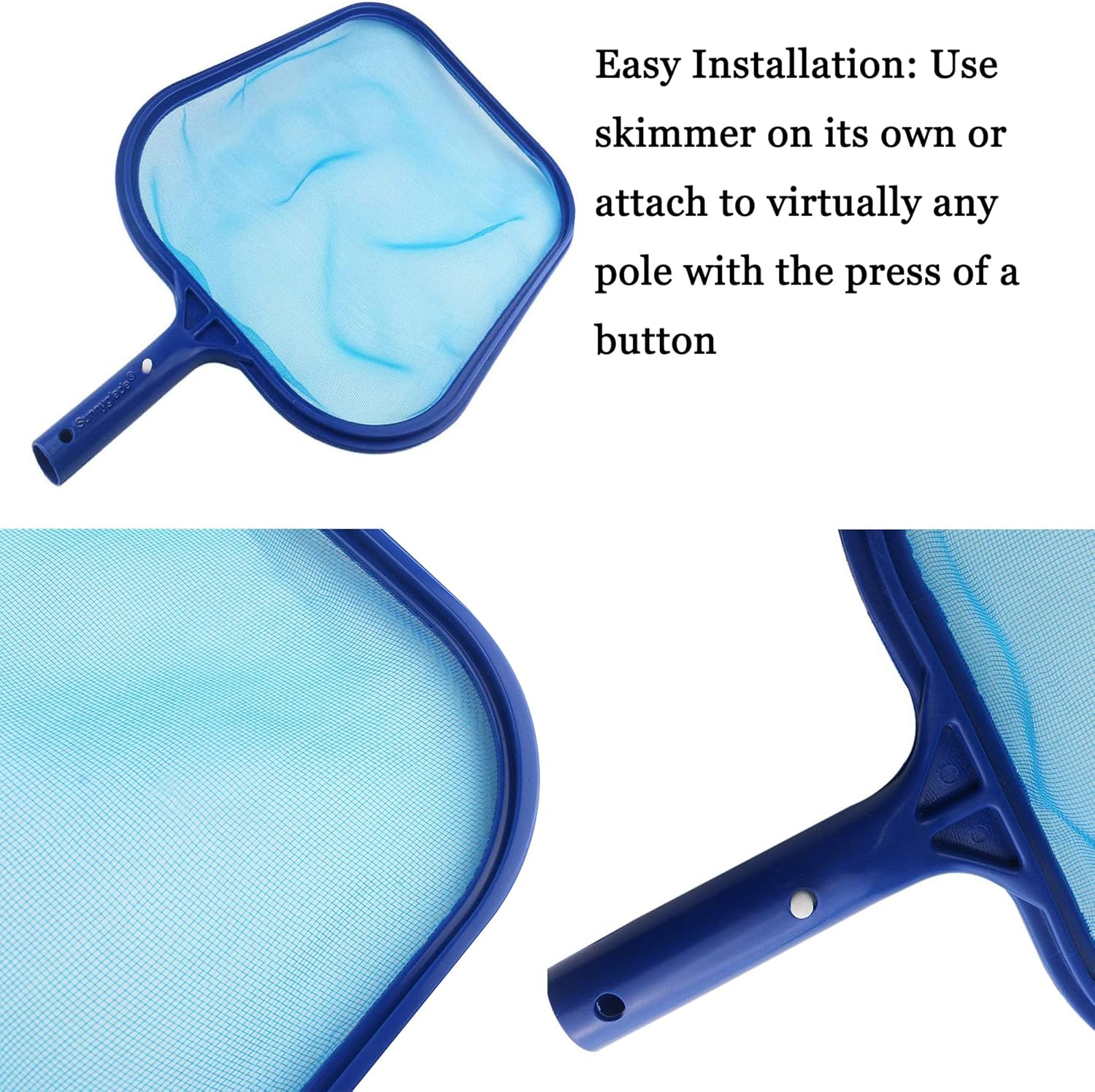 Swimming Pool Cleaner Supplies/Professional Heavy Duty Pool Leaf Rake Fine Mesh Frame Net/Cleaning Leaf Skim Net 17.5x11.8in