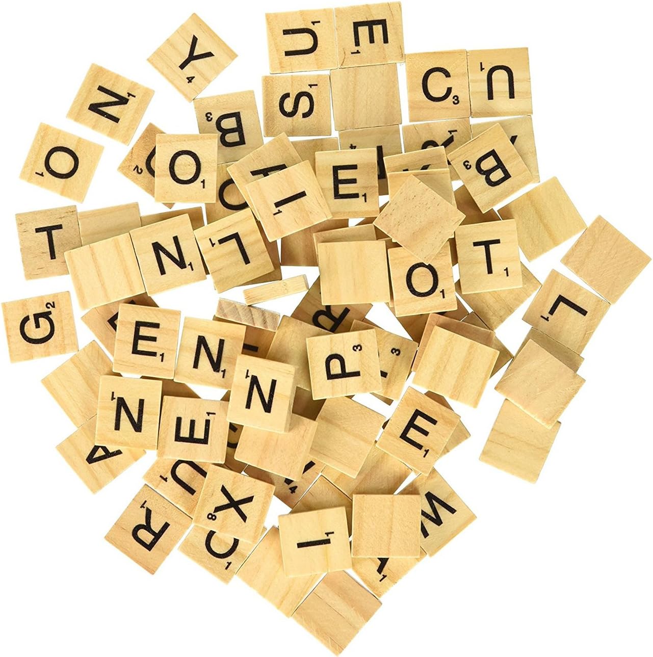 500PCS Wood Letter Tiles/Wooden Scrabble Tiles A-Z Capital Letters for Crafts, Pendants, Spelling