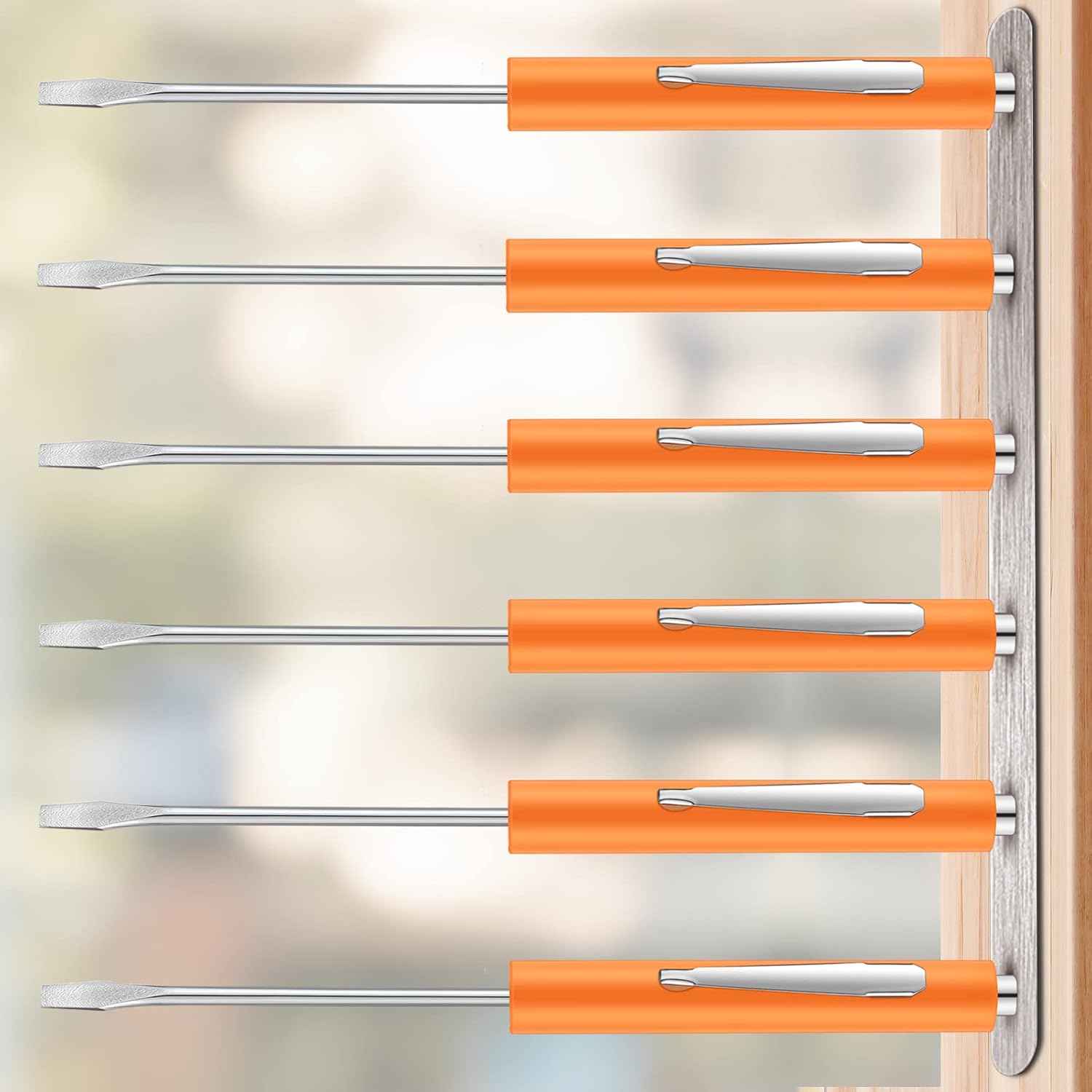 10 Pieces Pocket Screwdriver Mini Tops and Pocket Clips Magnetic Slotted Small Screw Driver with a Single Blade Head for Mechanical, Electrician Orange