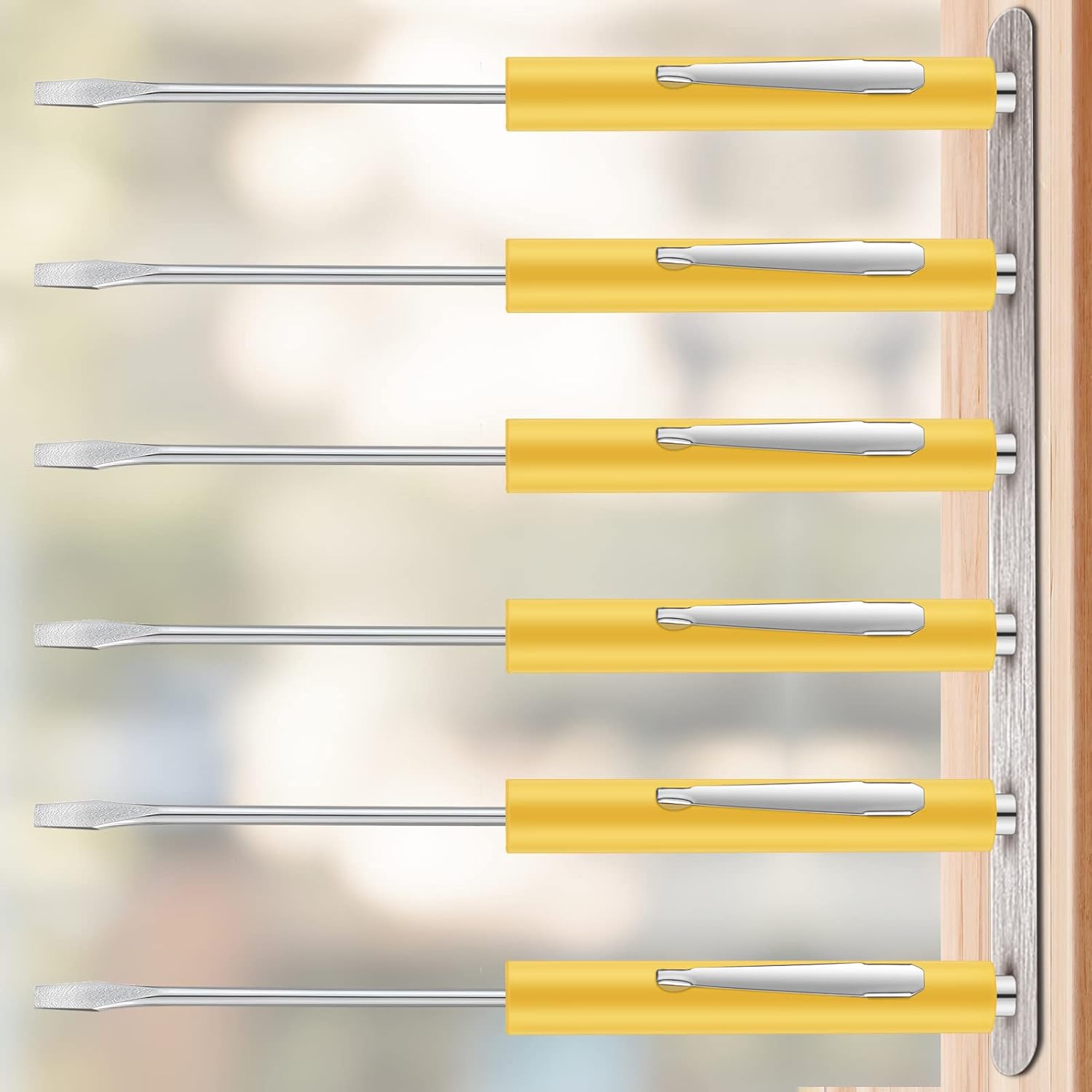 10 Pieces Pocket Screwdriver Mini Tops and Pocket Clips Magnetic Slotted Small Screw Driver with a Single Blade Head for Mechanical, Electrician Yellow