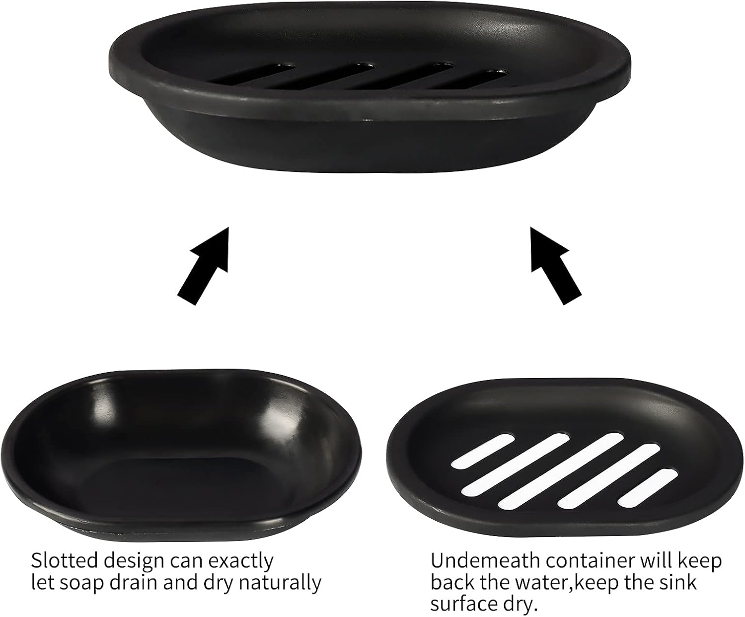 Soap Dish for Shower, 2pcs Soap Dishes Soap Savers for Bar Soap, Soap Bar Holder Shower with Drip Tray, Plastic Soap Holders with Drain for Kitchen Sink, Easy to Clean, Keeps The Soap Dry