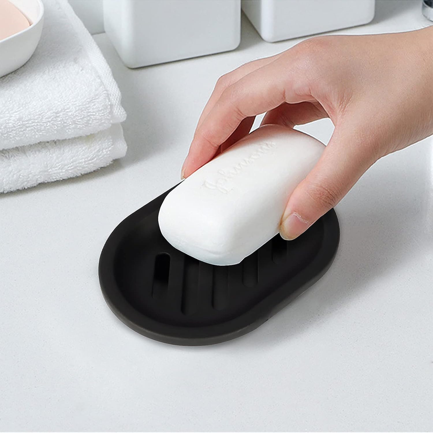 Soap Dish for Shower, 2pcs Soap Dishes Soap Savers for Bar Soap, Soap Bar Holder Shower with Drip Tray, Plastic Soap Holders with Drain for Kitchen Sink, Easy to Clean, Keeps The Soap Dry