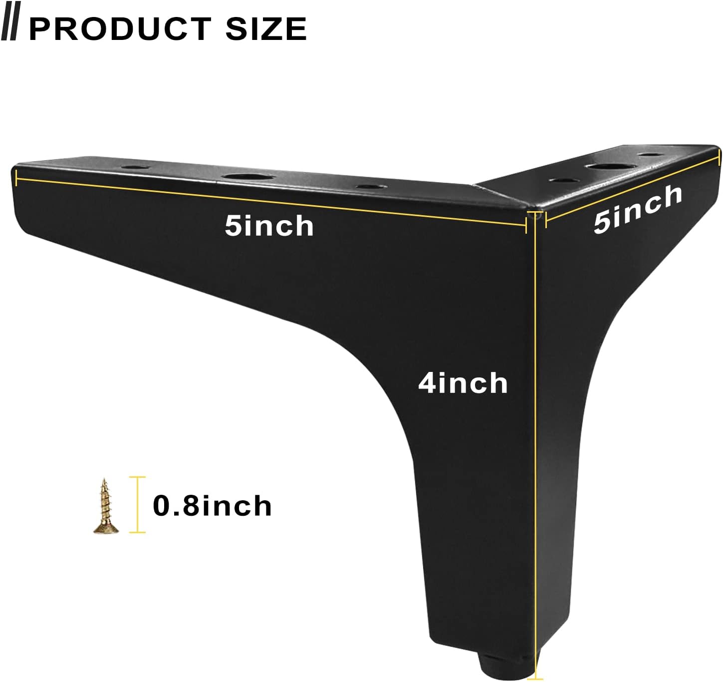 Furniture Legs Metal Feet: Cabinet Legs 4 Inch Triangle Feet Replacement Dresser Legs Set of 4