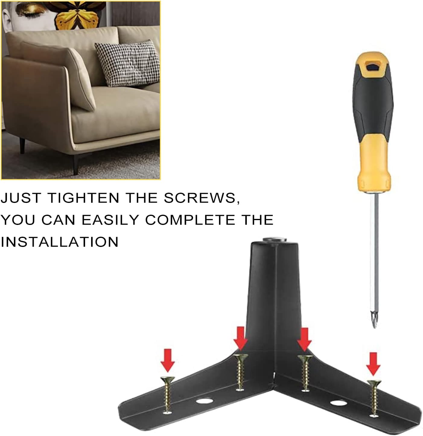 Furniture Legs Metal Feet: Cabinet Legs 4 Inch Triangle Feet Replacement Dresser Legs Set of 4