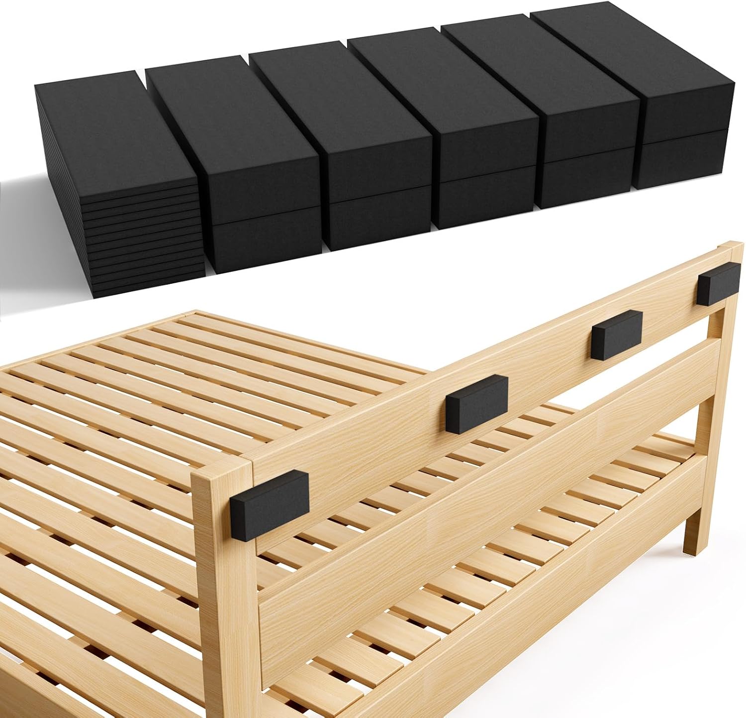 Furniture Wall Protectors, 23Pcs EVA Foam Headboard Stoppers for Wall, Bed Stoppers for Headboard, 10Pcs 20mm Thick +13Pcs 3mm Thick Couch Wall Protector, Black Headboard Bumper