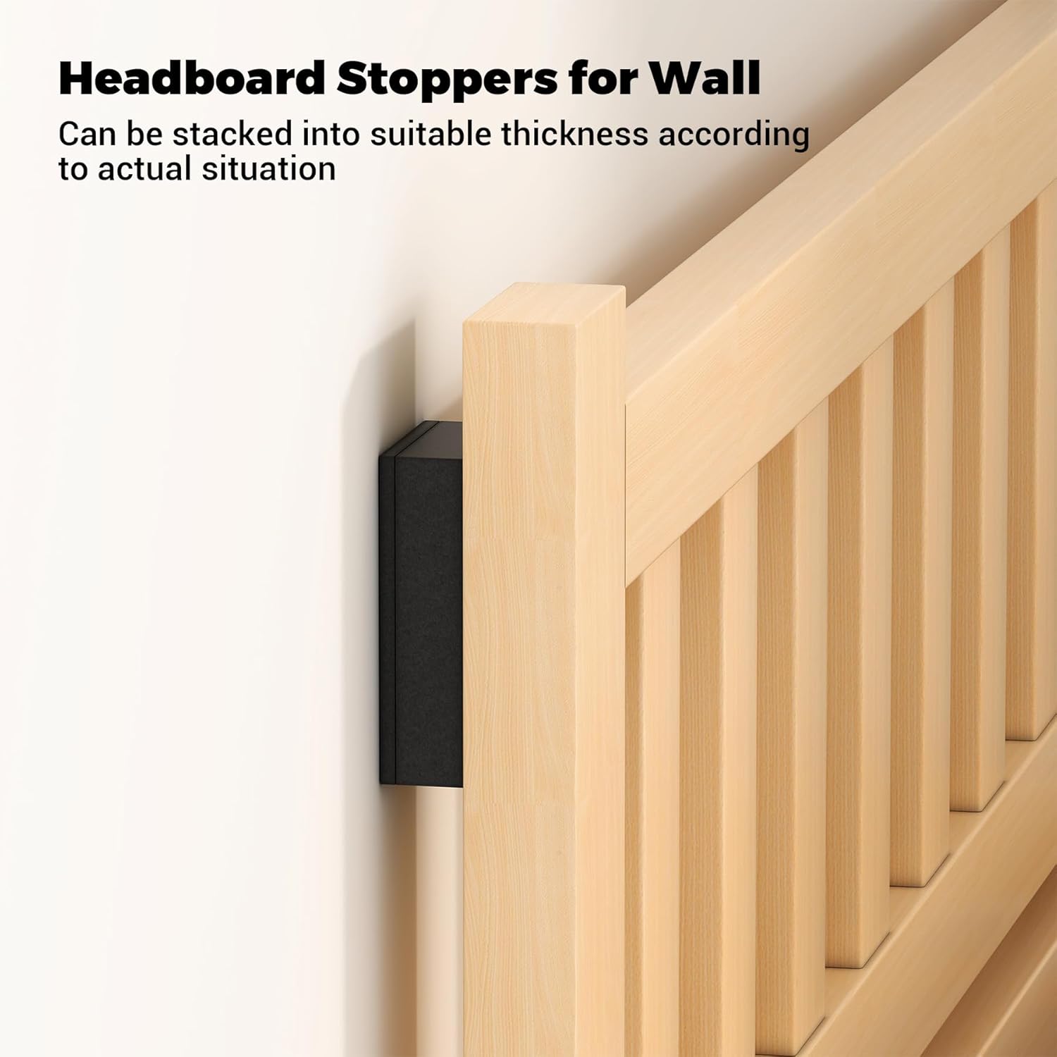 Furniture Wall Protectors, 23Pcs EVA Foam Headboard Stoppers for Wall, Bed Stoppers for Headboard, 10Pcs 20mm Thick +13Pcs 3mm Thick Couch Wall Protector, Black Headboard Bumper