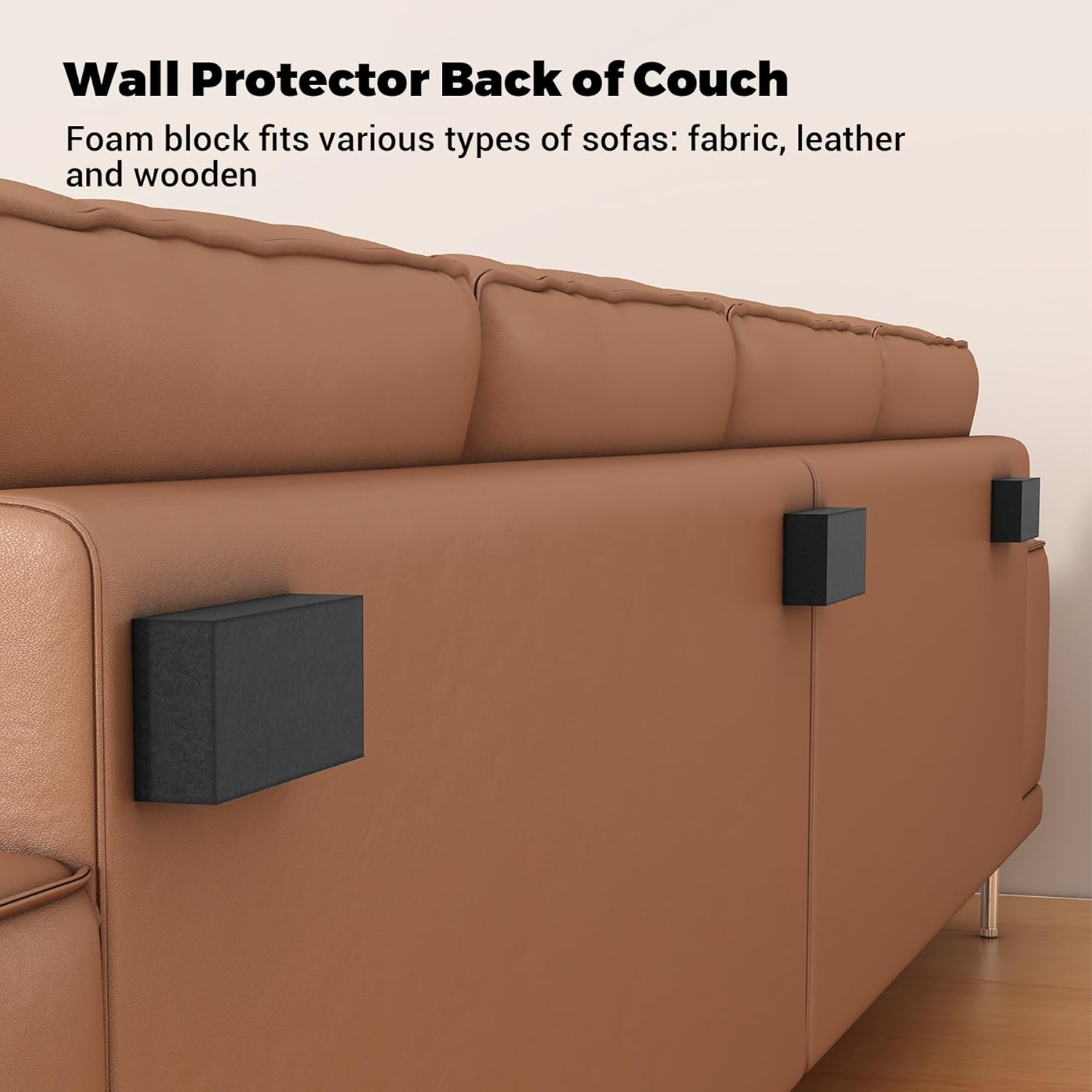 Furniture Wall Protectors, 23Pcs EVA Foam Headboard Stoppers for Wall, Bed Stoppers for Headboard, 10Pcs 20mm Thick +13Pcs 3mm Thick Couch Wall Protector, Black Headboard Bumper