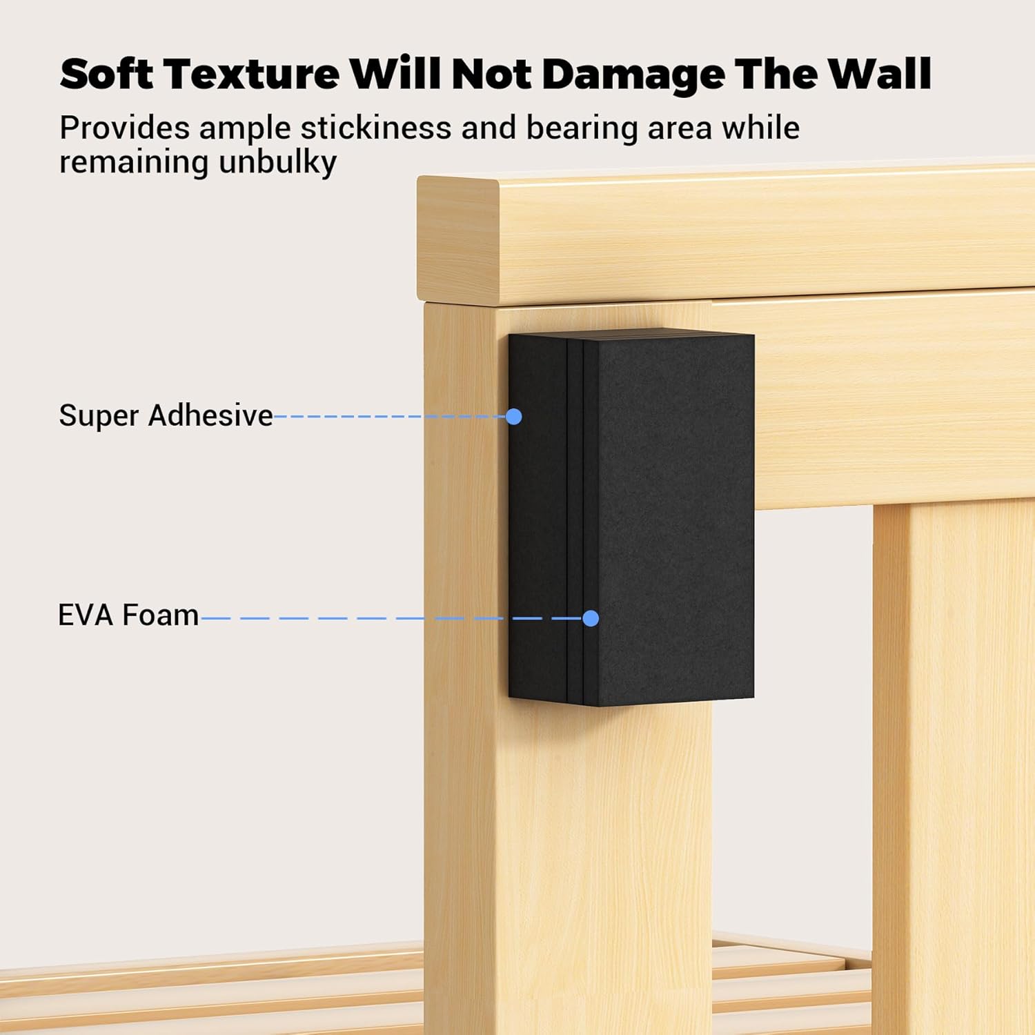 Furniture Wall Protectors, 23Pcs EVA Foam Headboard Stoppers for Wall, Bed Stoppers for Headboard, 10Pcs 20mm Thick +13Pcs 3mm Thick Couch Wall Protector, Black Headboard Bumper