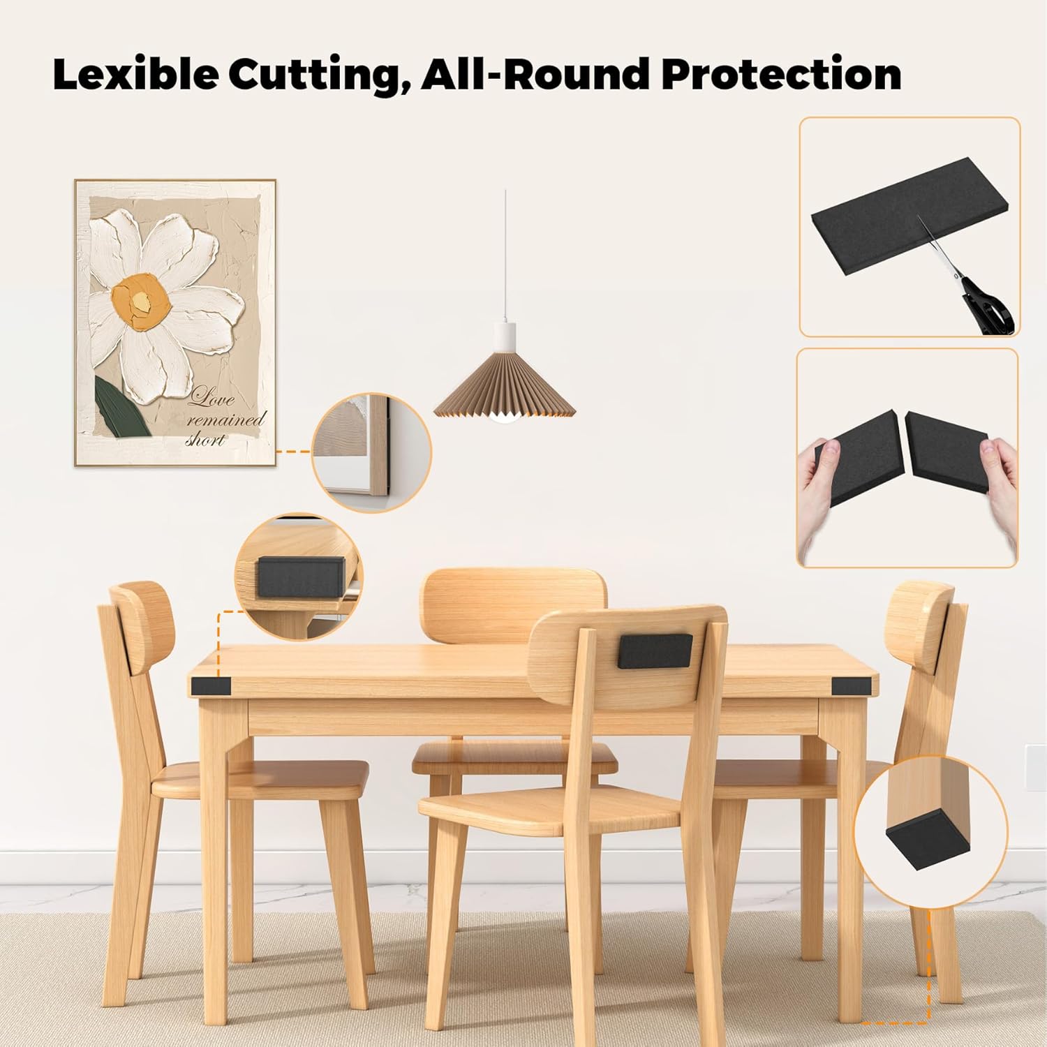 Furniture Wall Protectors, 23Pcs EVA Foam Headboard Stoppers for Wall, Bed Stoppers for Headboard, 10Pcs 20mm Thick +13Pcs 3mm Thick Couch Wall Protector, Black Headboard Bumper