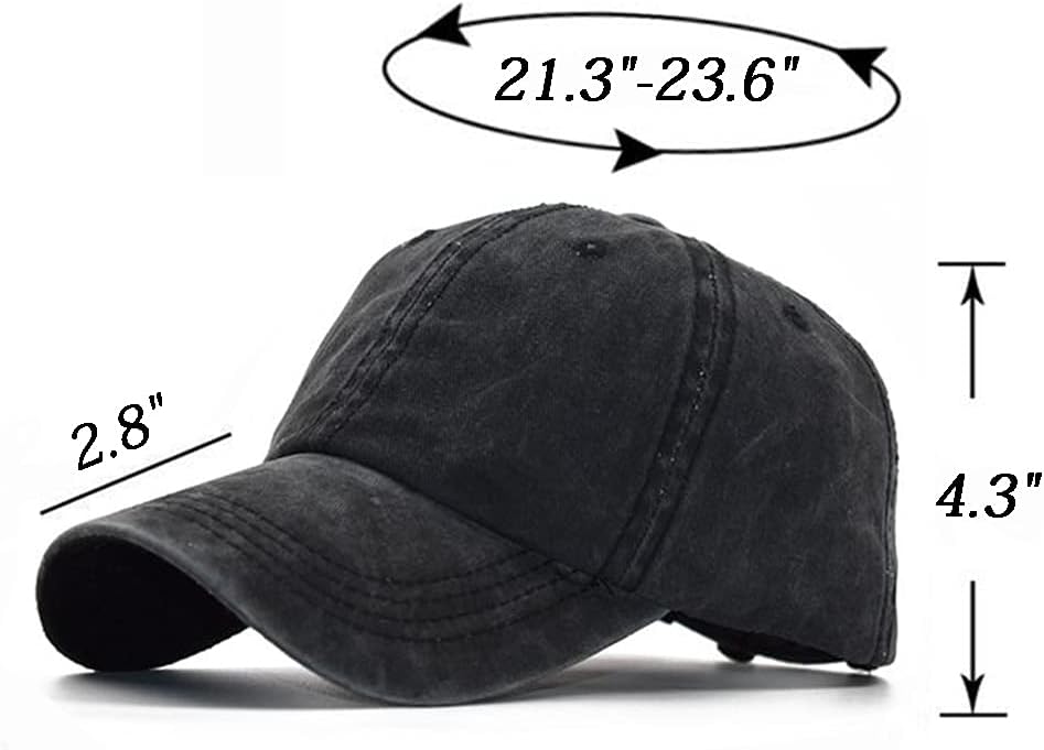 Ponytail Baseball Hat Distressed Retro Washed Womens Twill