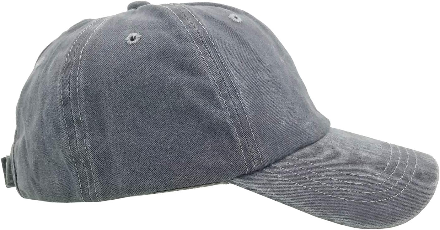 Ponytail Baseball Hat Distressed Retro Washed Womens Twill