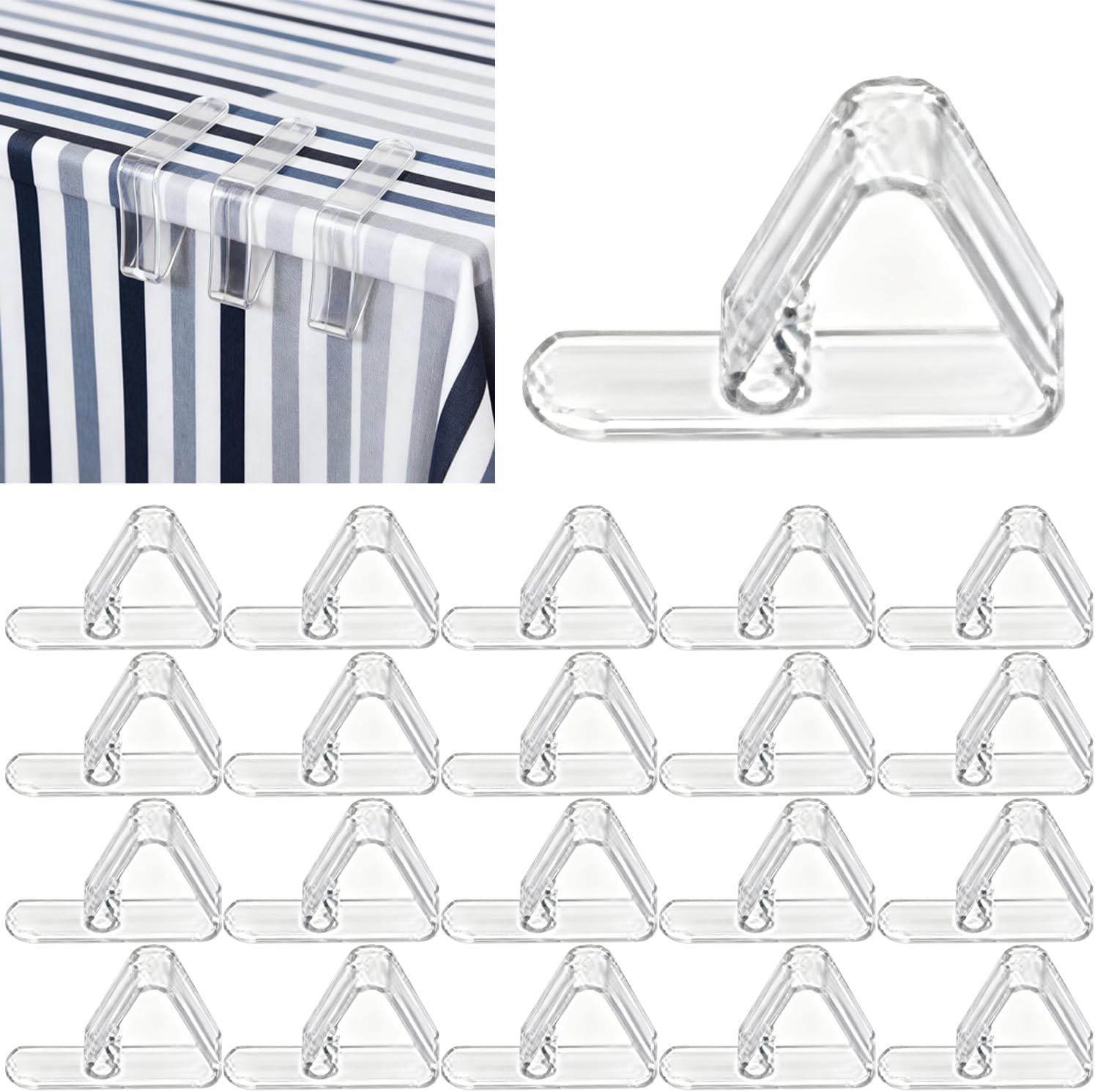 24 Pack Tablecloth Clips for Thick Tables, Heavy-Duty Plastic Table Cover Holders for Outdoor Dining, Picnic, Camping, and Party Use, Windproof Table Cloth Clamps for Birthday, Wedding