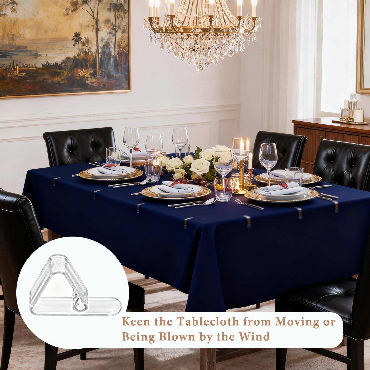 24 Pack Tablecloth Clips for Thick Tables, Heavy-Duty Plastic Table Cover Holders for Outdoor Dining, Picnic, Camping, and Party Use, Windproof Table Cloth Clamps for Birthday, Wedding