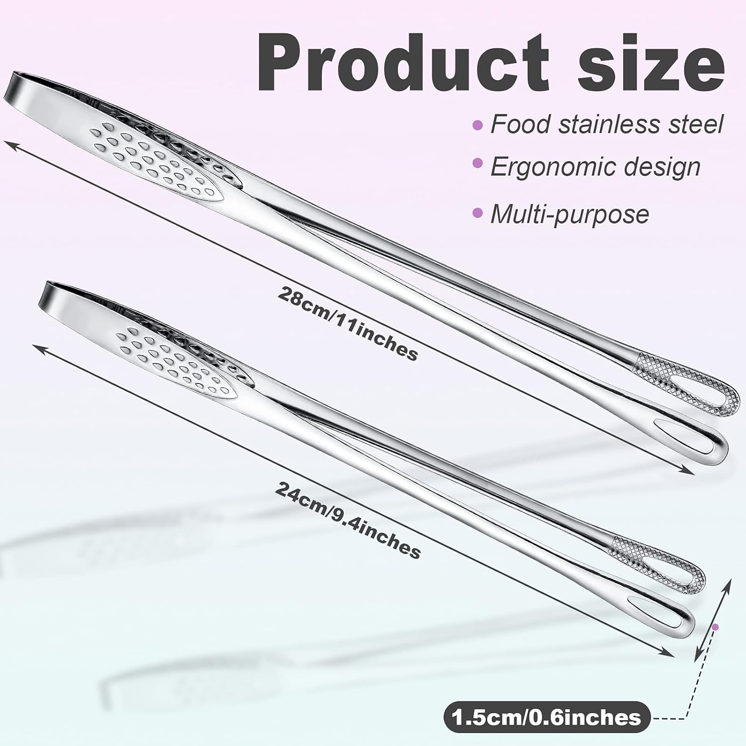 3 Pcs 11 Inches Kitchen Tongs Korean BBQ Tweezers for Cooking Stainless Steel Kitchen Tweezers Grill Food Yakiniku Cooking Clamp Tool for Salad, Fish, Steak, Barbecue, Buffet, Meat