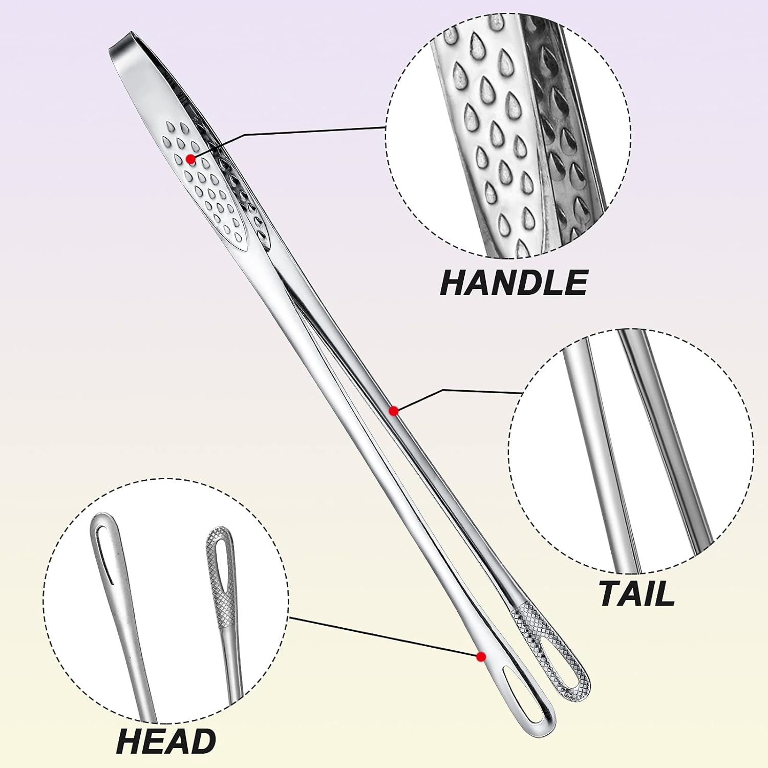 3 Pcs 11 Inches Kitchen Tongs Korean BBQ Tweezers for Cooking Stainless Steel Kitchen Tweezers Grill Food Yakiniku Cooking Clamp Tool for Salad, Fish, Steak, Barbecue, Buffet, Meat