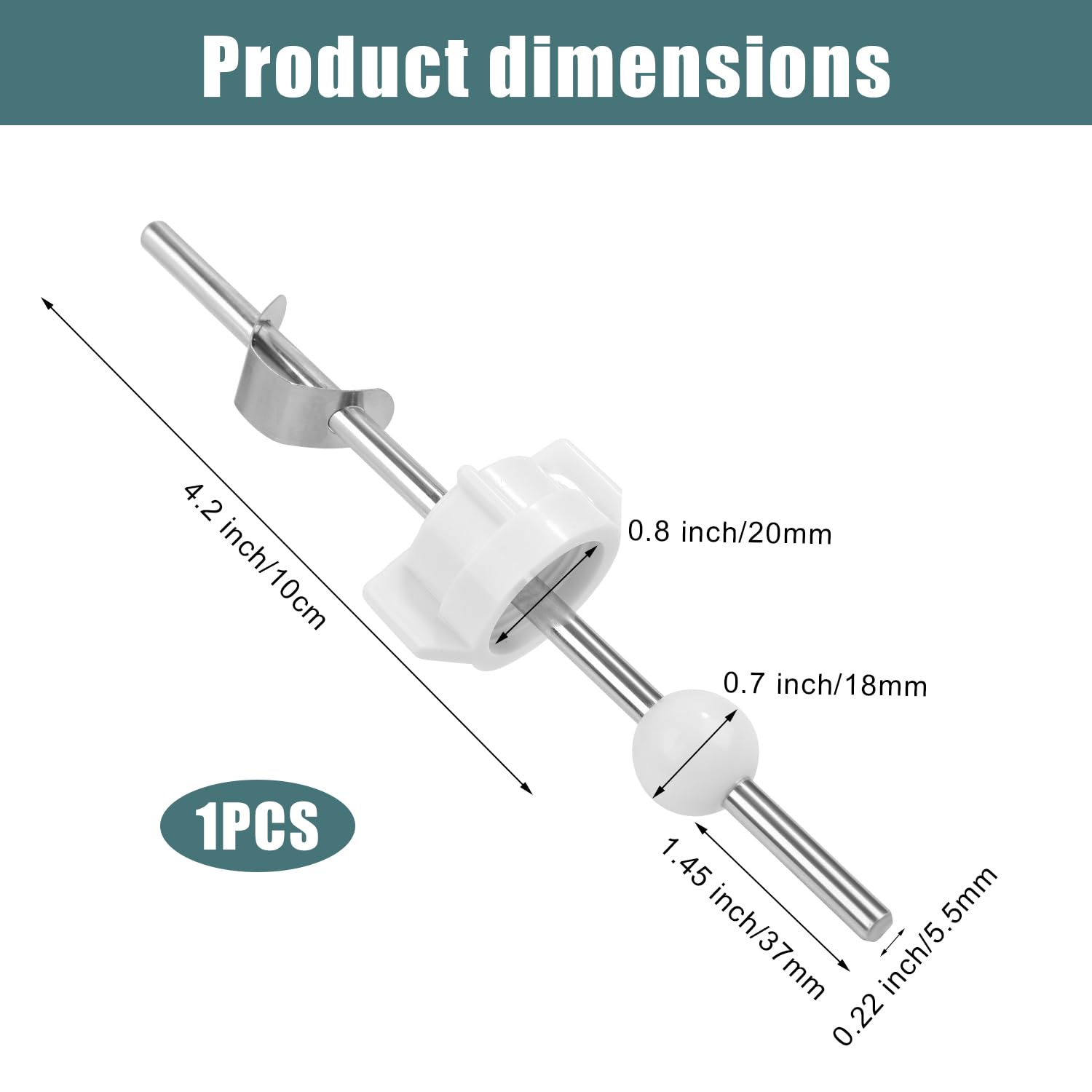 Lavatory Pop Up Center Piece Assembly, Sink Ball Rod/Pivot Rod Replacement Sink Drain Parts Compatible with Price Pfister Pop Up Stopper and Other Popular Brands Replacement for PS2673 White