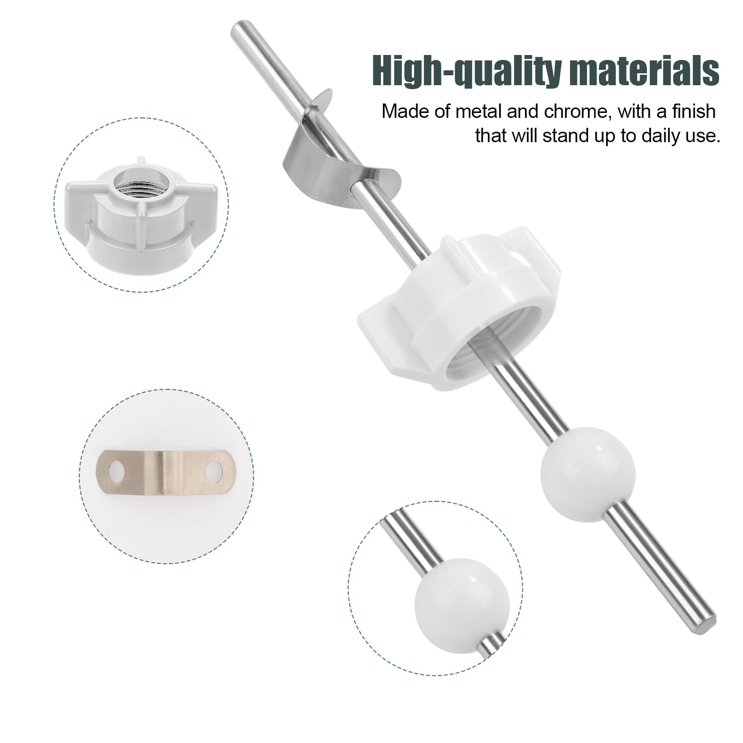 Lavatory Pop Up Center Piece Assembly, Sink Ball Rod/Pivot Rod Replacement Sink Drain Parts Compatible with Price Pfister Pop Up Stopper and Other Popular Brands Replacement for PS2673 White