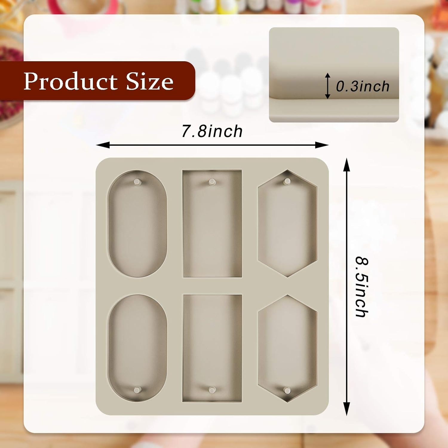 2 Pcs Silicone Wax Melt Molds Silicone Resin Keychain and Wax Sachets Epoxy Casting Jewelry Making Molds with Hanging Holes for DIY Jewelry Handicrafts Making Stylish Style