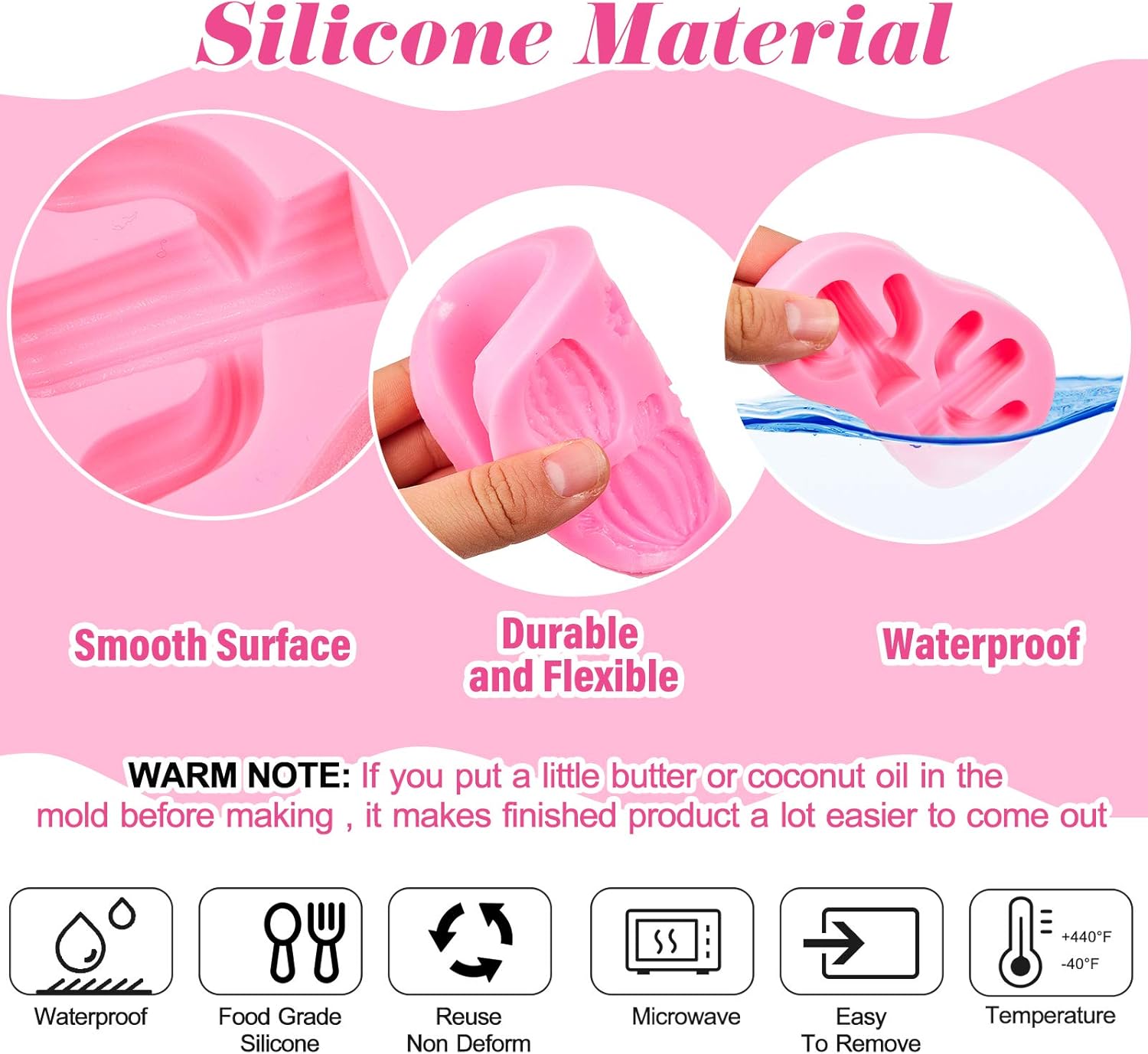 3 Pieces Cactus Silicone Fondant Moulds Cacti Hawaiian Cake Moulds Set for Making Sugar Chocolate Candy Gum Paste Cupcake Cake Decoration Supplies