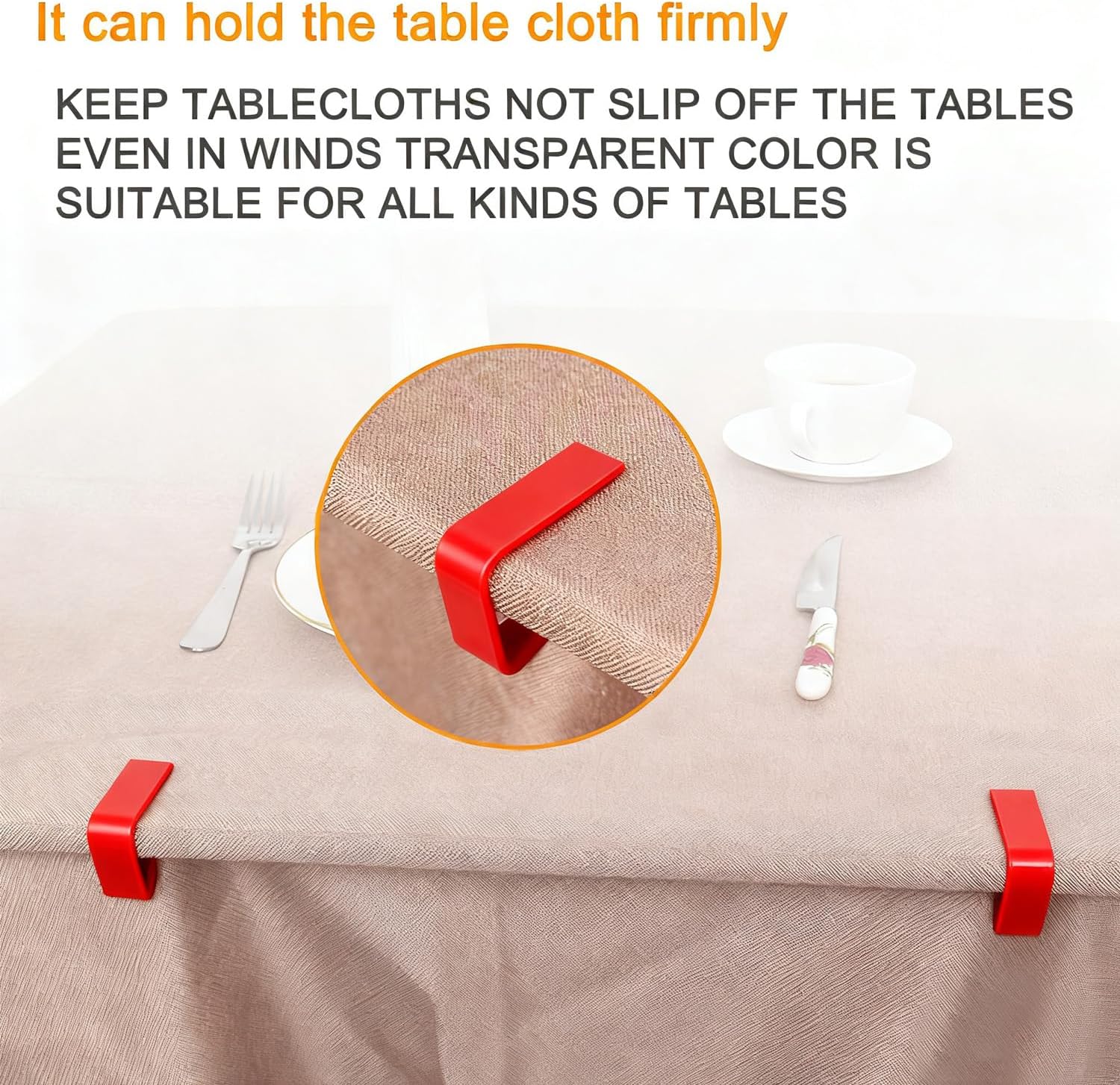 Transparent Clear Tablecloth Clips, Plastic Table Cloth Clips，Table Cover Holder Clamps，Table Cloth Holder for Christmas Home Wedding Party Indoor Outdoor Camping Picnic