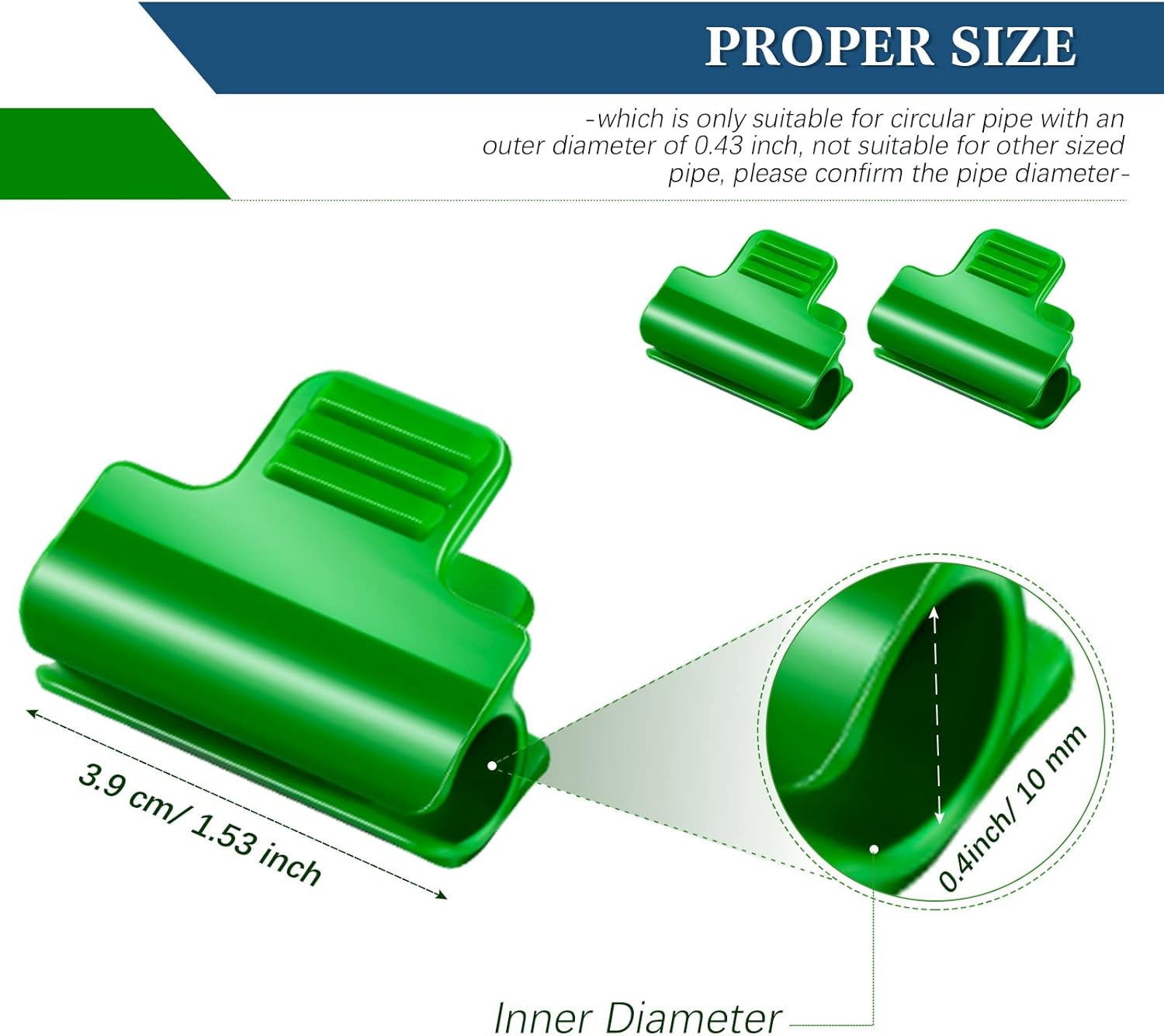40 Pieces Greenhouse Clamps Film Row Cover Netting Tunnel Hoop Clip Frame Shading Net Rod Clip Greenhouse Film Clamps for Season Plant Extension Support 40 pieces,10 mm