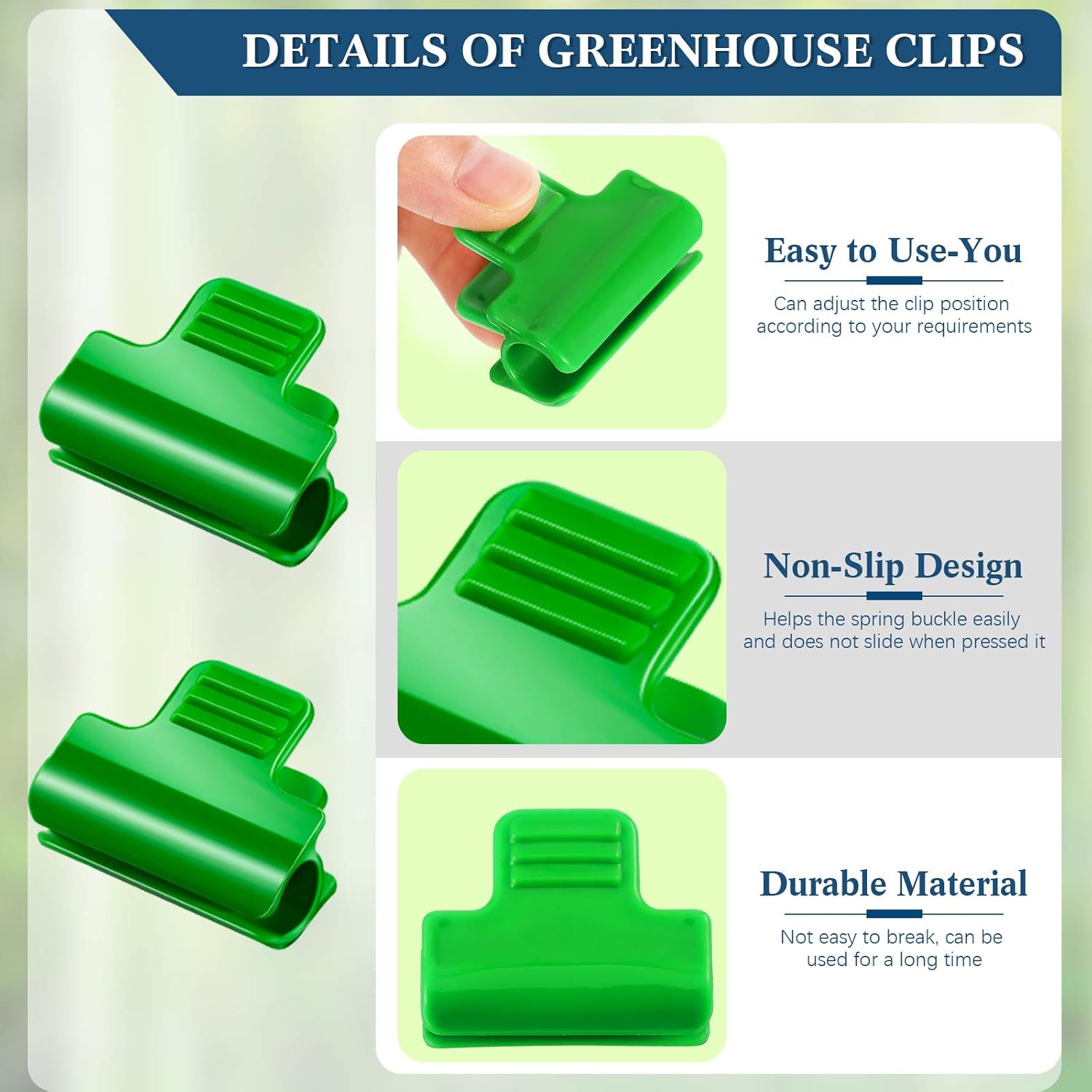 40 Pieces Greenhouse Clamps Film Row Cover Netting Tunnel Hoop Clip Frame Shading Net Rod Clip Greenhouse Film Clamps for Season Plant Extension Support 40 pieces,10 mm