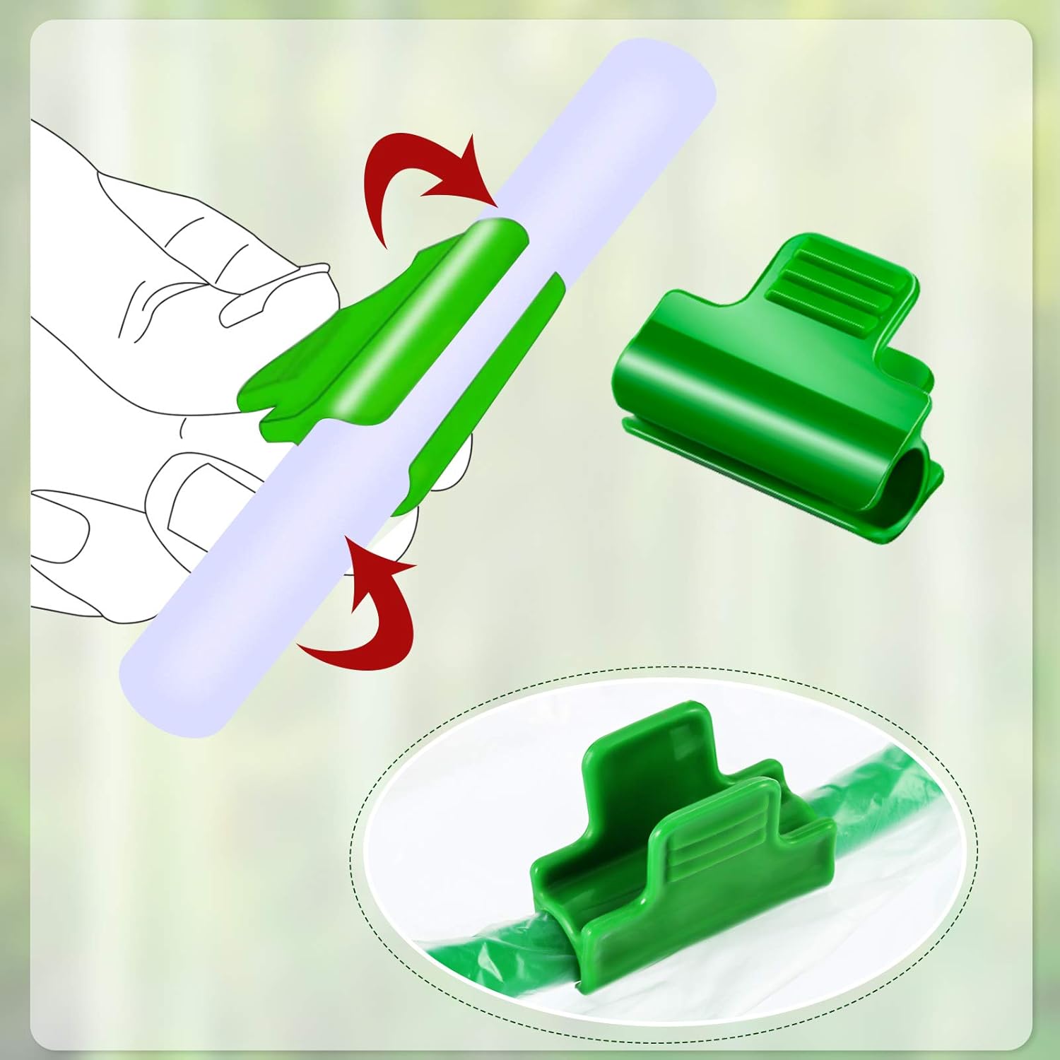 40 Pieces Greenhouse Clamps Film Row Cover Netting Tunnel Hoop Clip Frame Shading Net Rod Clip Greenhouse Film Clamps for Season Plant Extension Support 40 pieces,10 mm