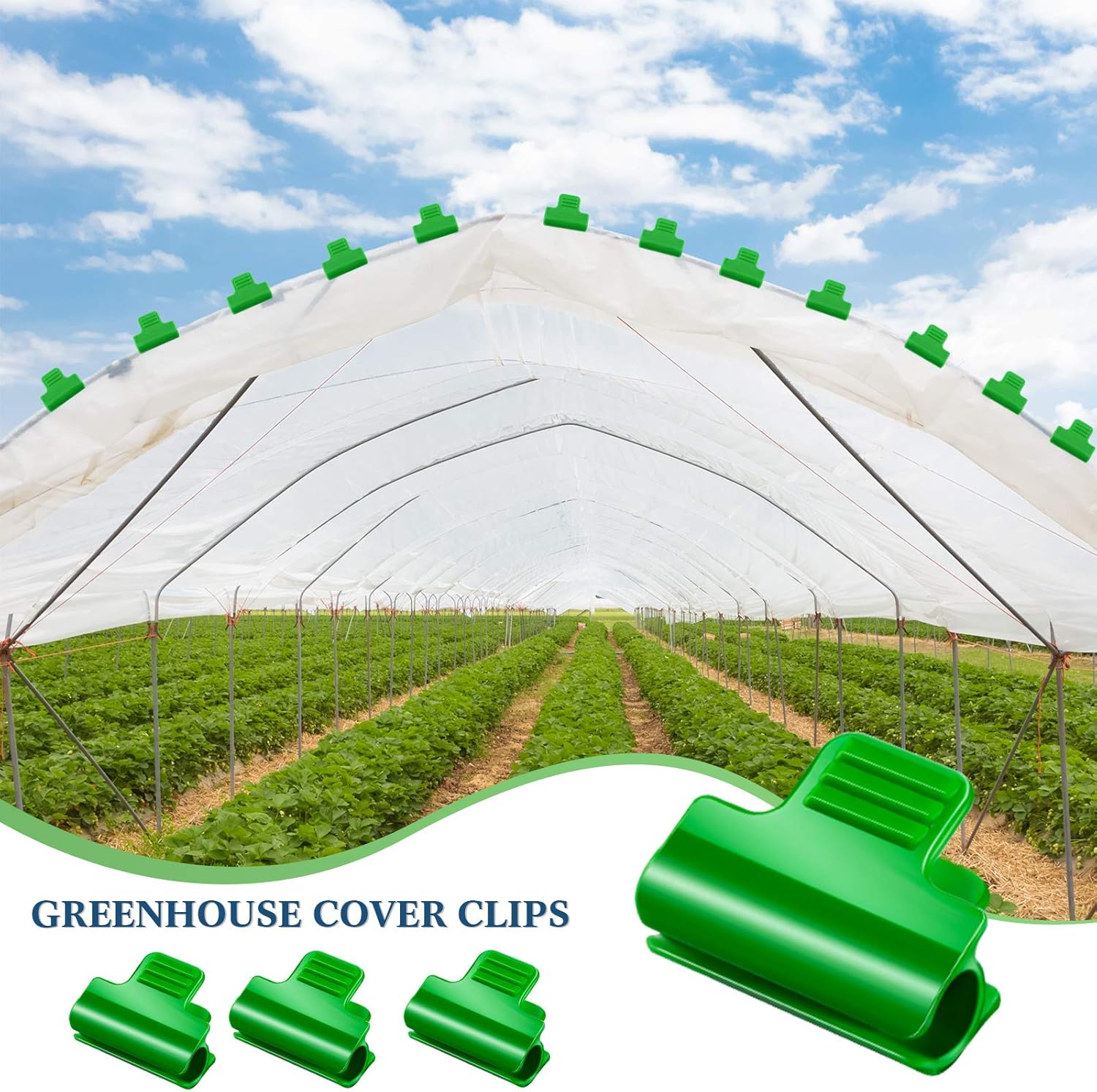 40 Pieces Greenhouse Clamps Film Row Cover Netting Tunnel Hoop Clip Frame Shading Net Rod Clip Greenhouse Film Clamps for Season Plant Extension Support 40 pieces,10 mm